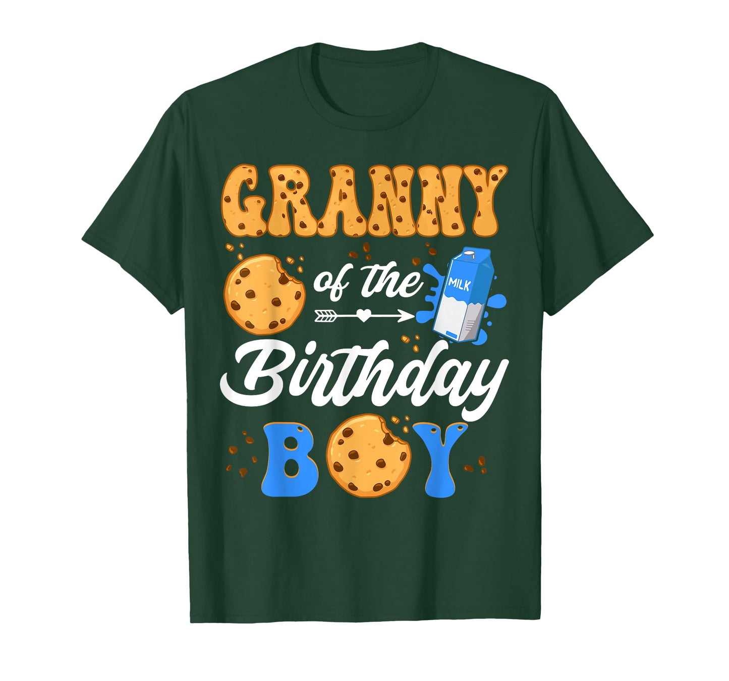 Granny Of The Birthday Boy Milk And Cookies 1St Birthday T-Shirt