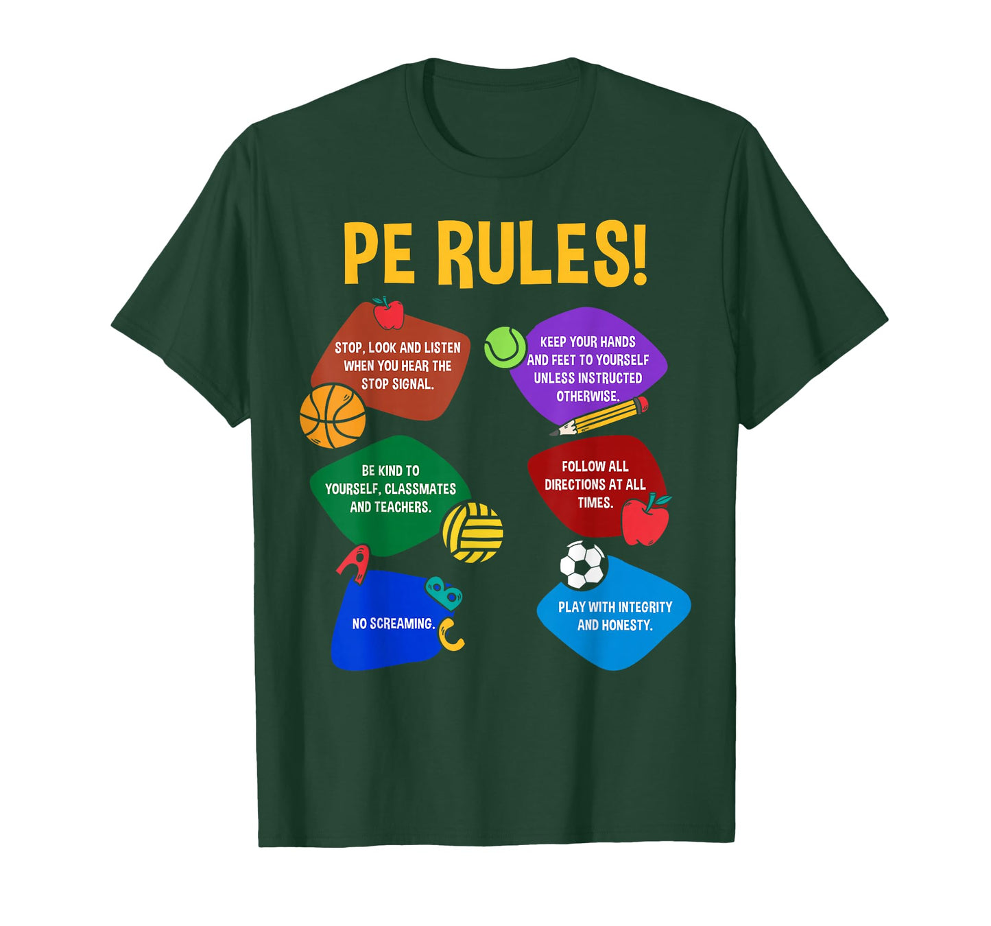P.E. Teacher Physical Education Rules School Gym Men Women T-Shirt