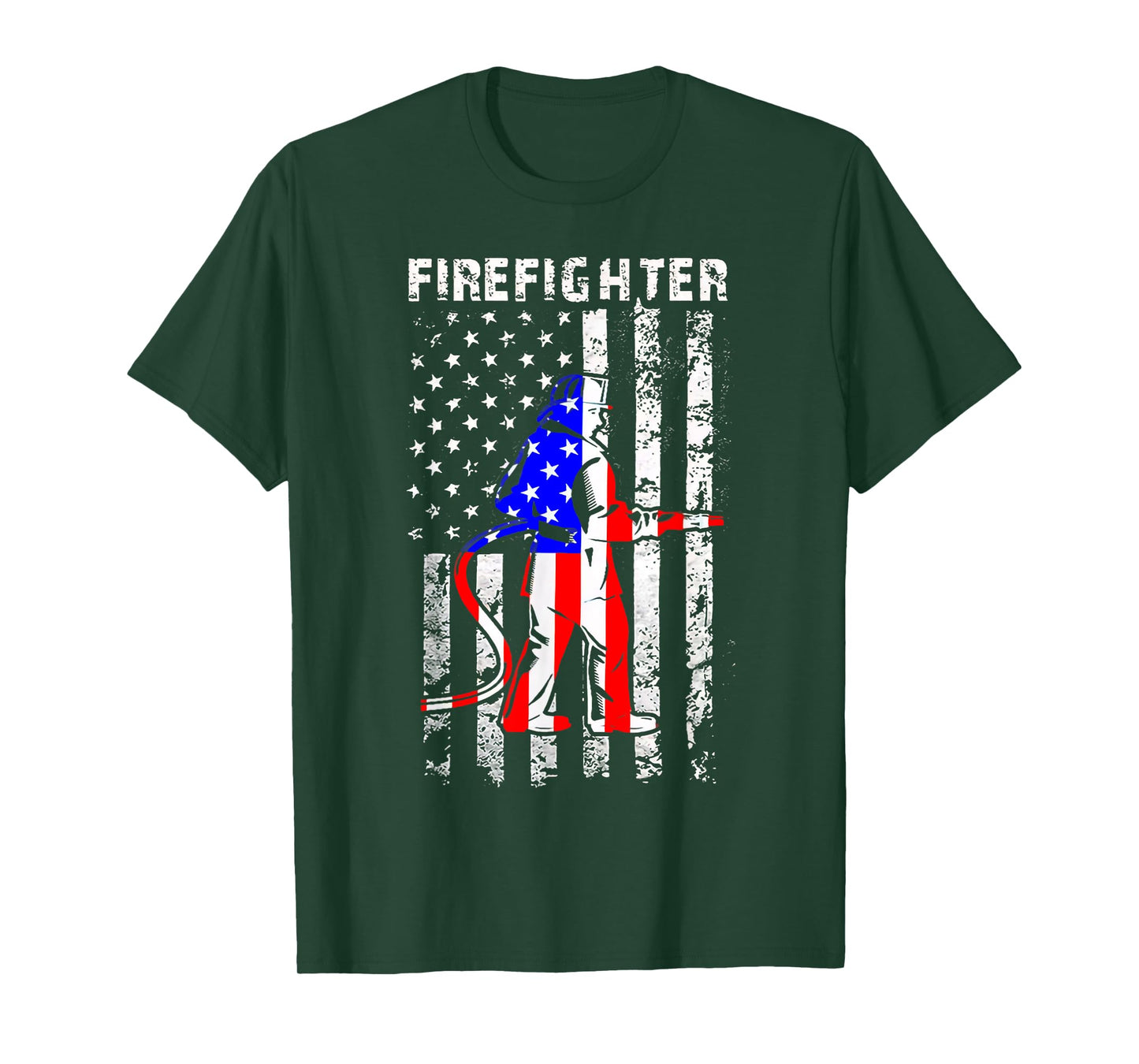 Firefighter American Flag Patriotic Firefighter Gifts Women Men T-Shirt