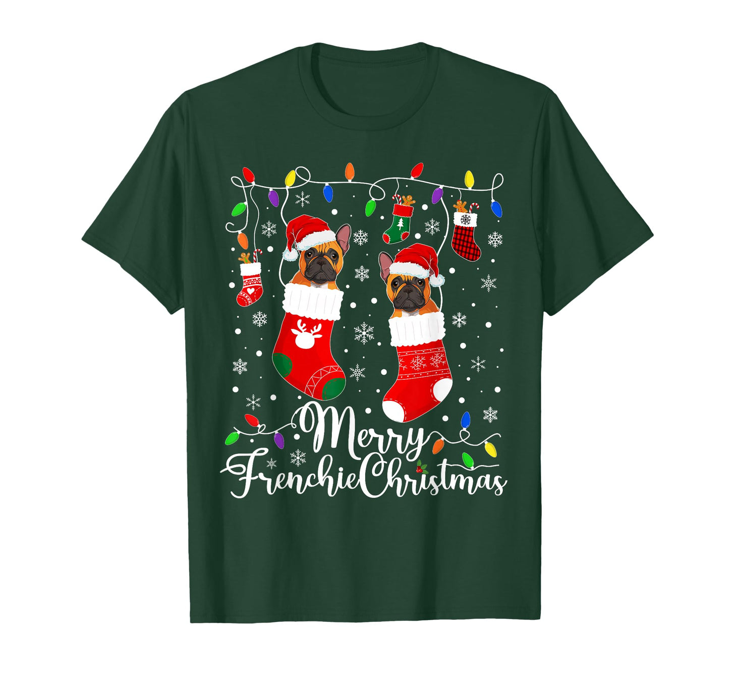 Merry Frenchie Christmas French Bulldog Xmas Party T-Shirt