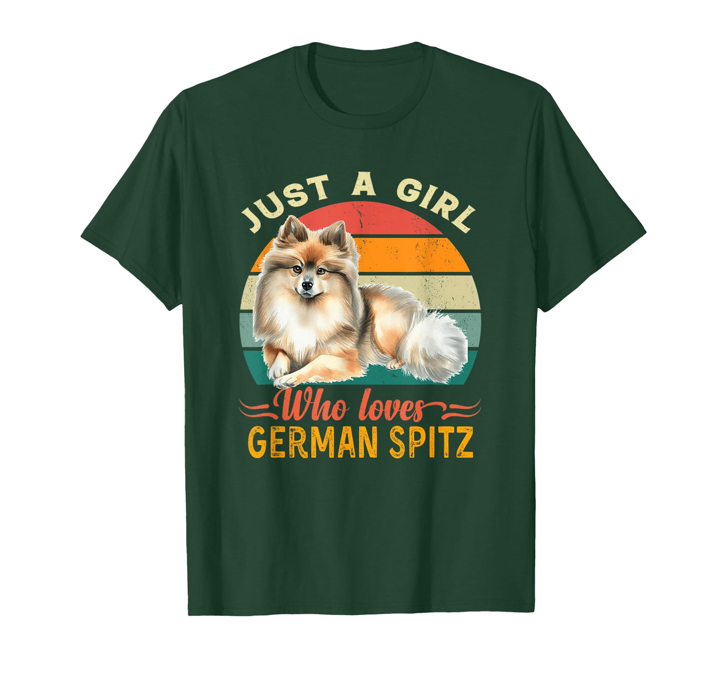 Just A Girl Who Loves German Spitz Retro Funny Dogs Lover T-Shirt