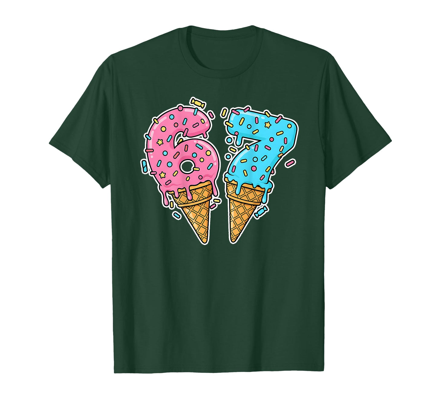 Number 67 Shirt Meme Women Kids Cute for Teen Girls Back T-Shirt
