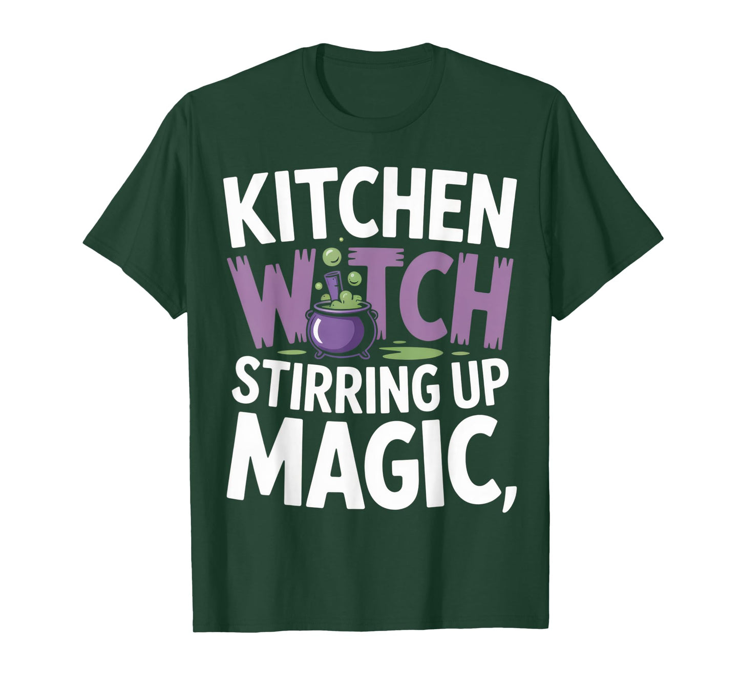 Kitchen Witch Stirring Up Magic for Home Cooks Halloween T-Shirt