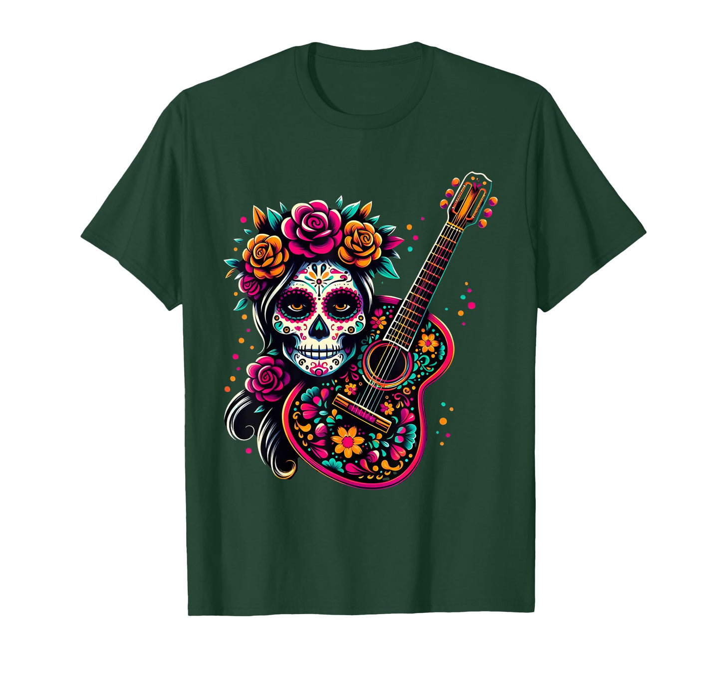 De Los Muertos La Catrina Day of the Dead Sugar Skull Women T-Shirt