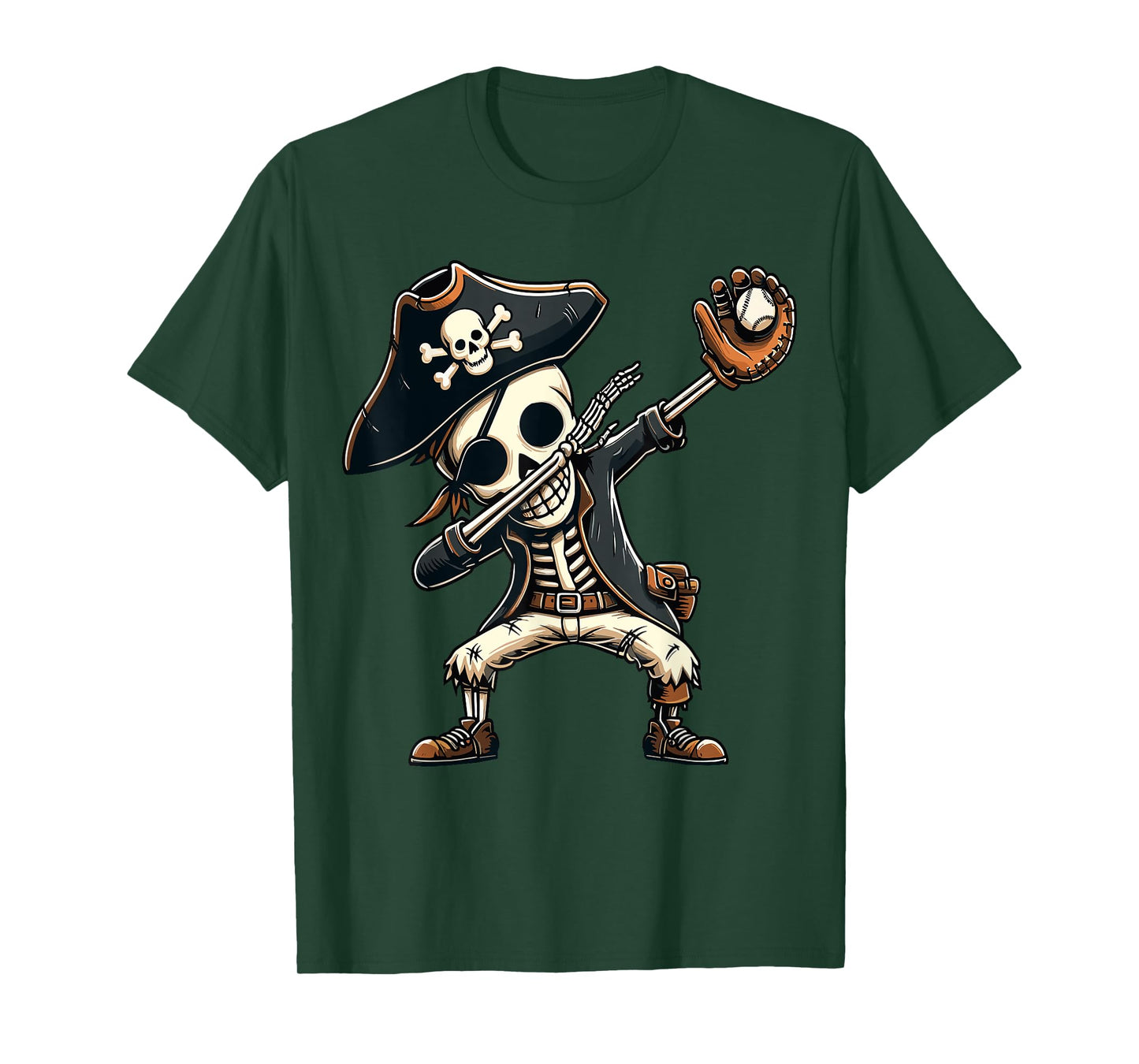 Dabbing Skeleton Pirate Baseball Kids T-Shirt