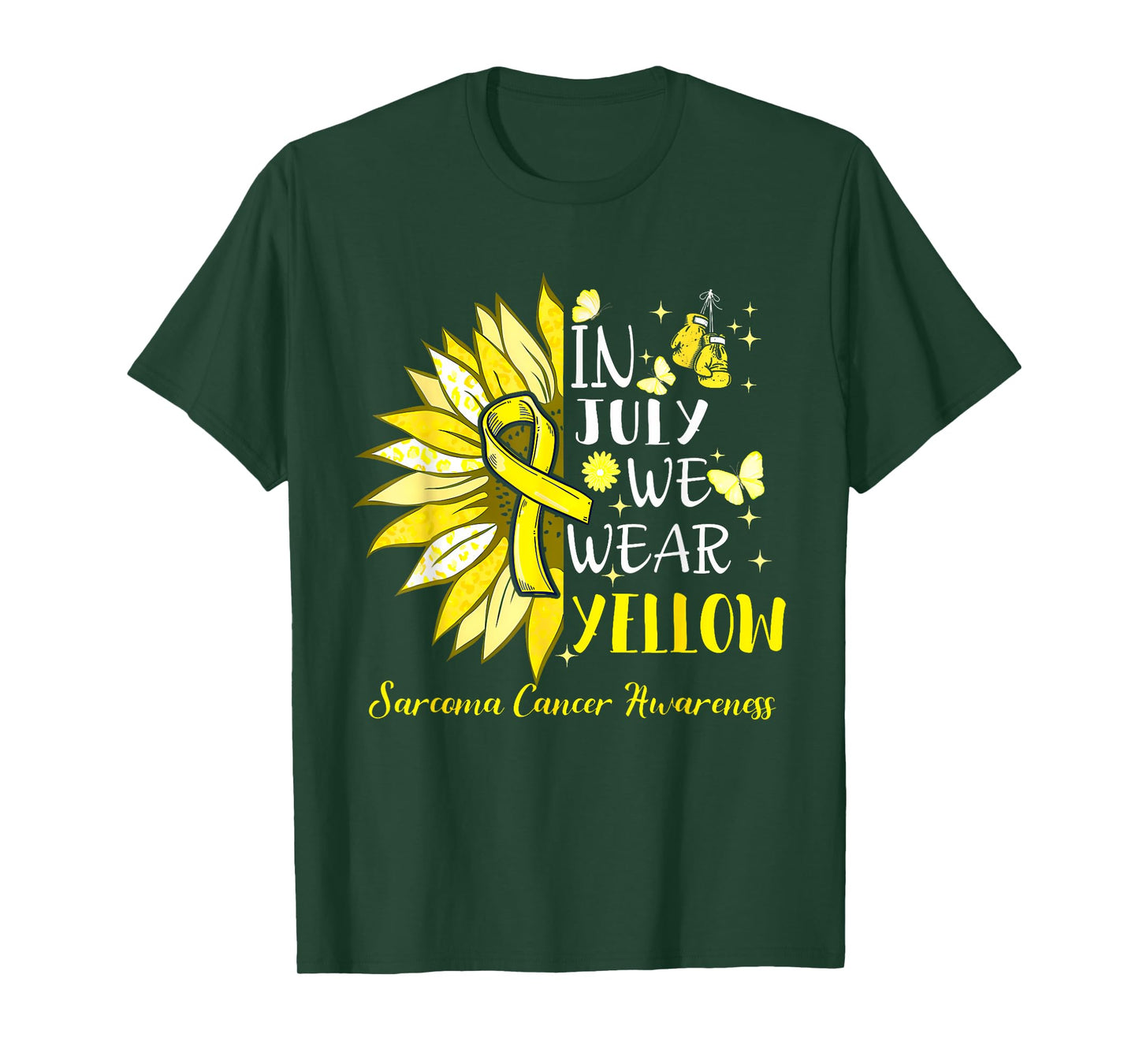 In July We Wear Yellow Sunflower Sarcoma Awareness For Women T-Shirt