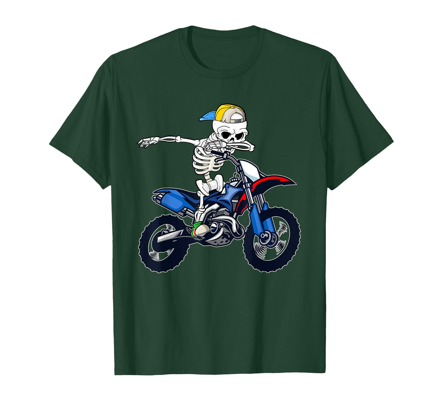 Sport Motocross Skeleton Men Boys Kids Halloween Costume T-Shirt