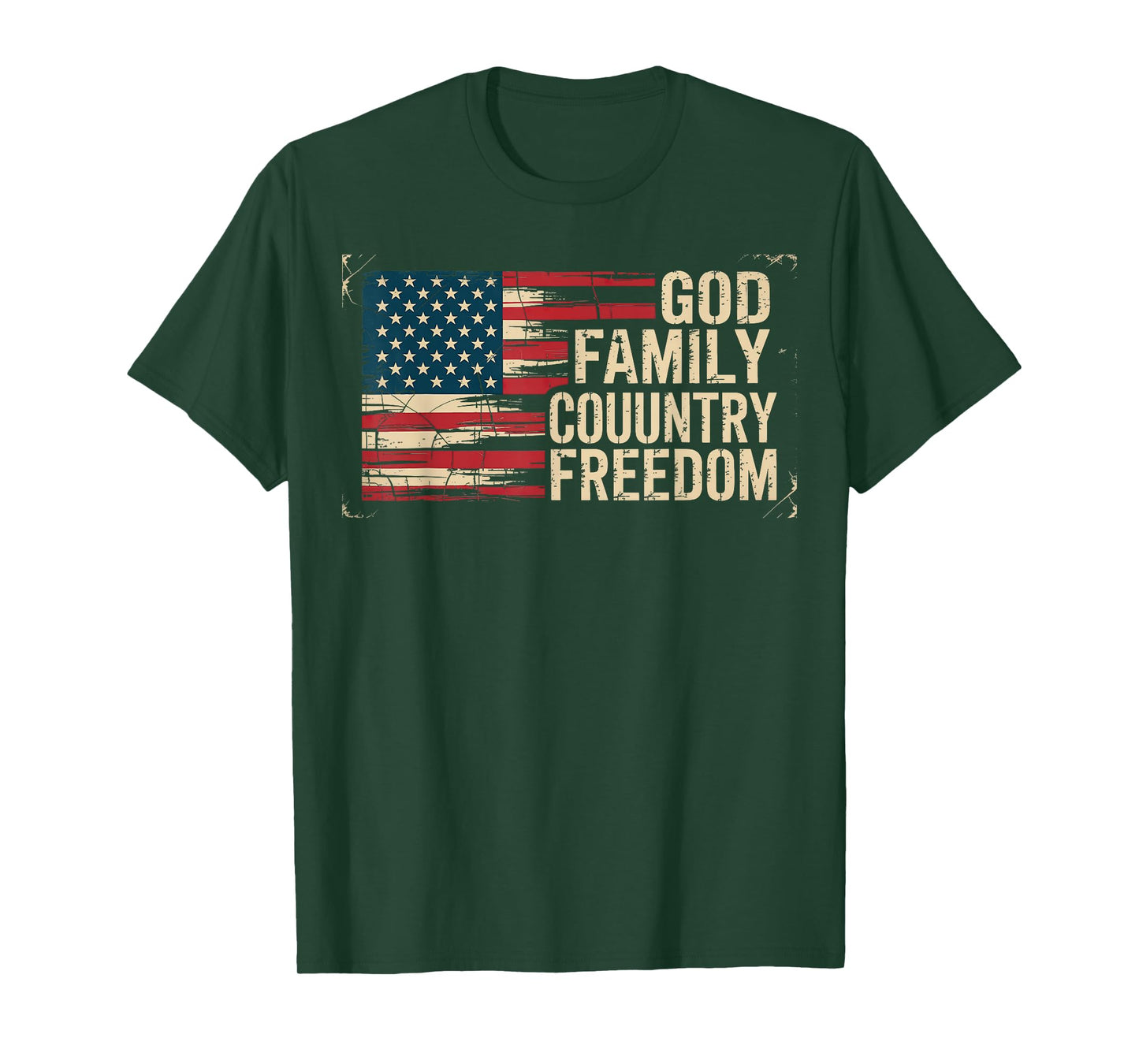 God Family Country Freedom USA Flag T-Shirt