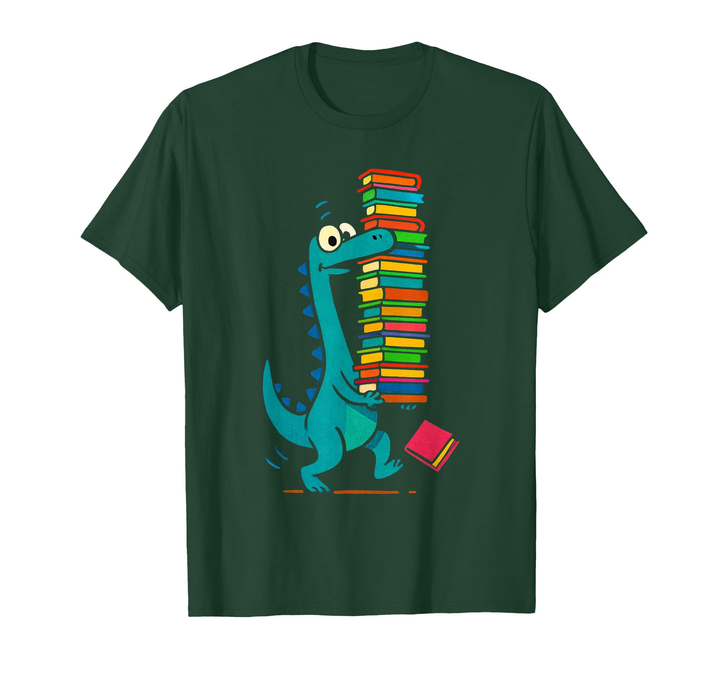 Reading Dinosaur Dino Book Lover Cute Prehistoric Bookworm T-Shirt