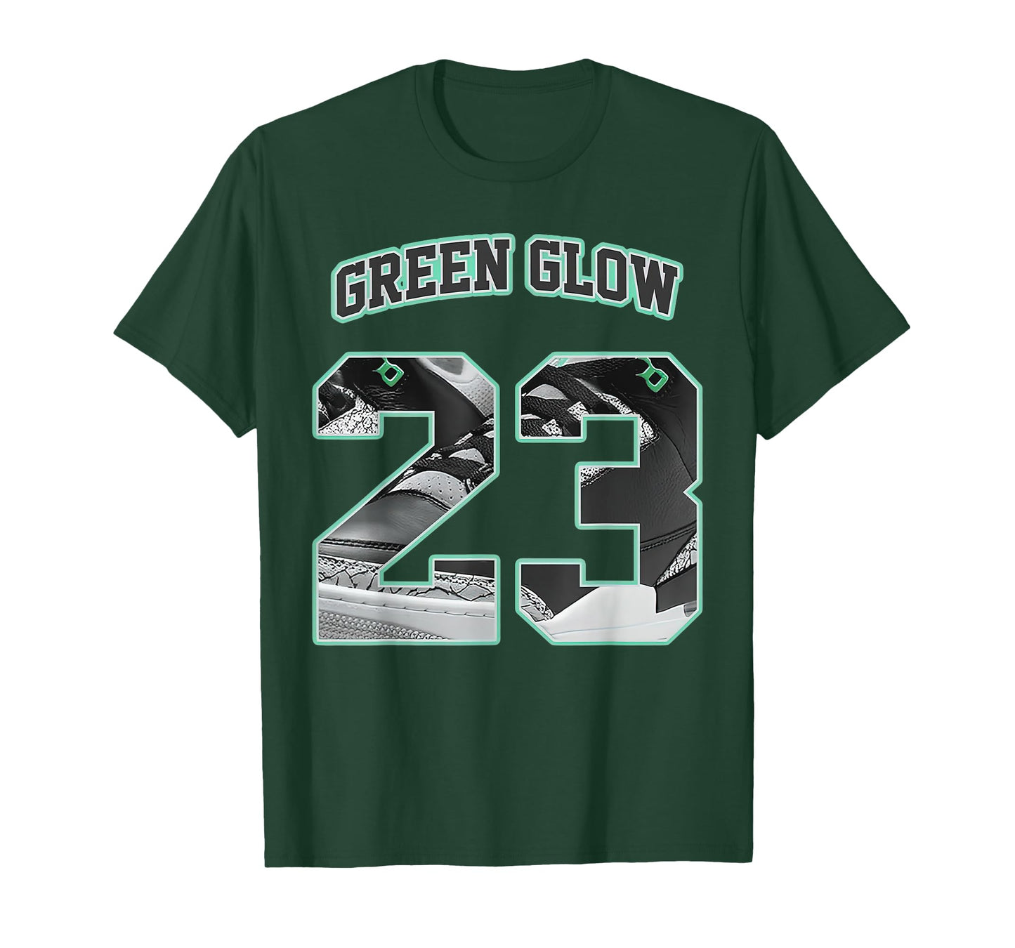 Number 23 Black Green Glow 3s Loser Lover Matching Tee Retro T-Shirt