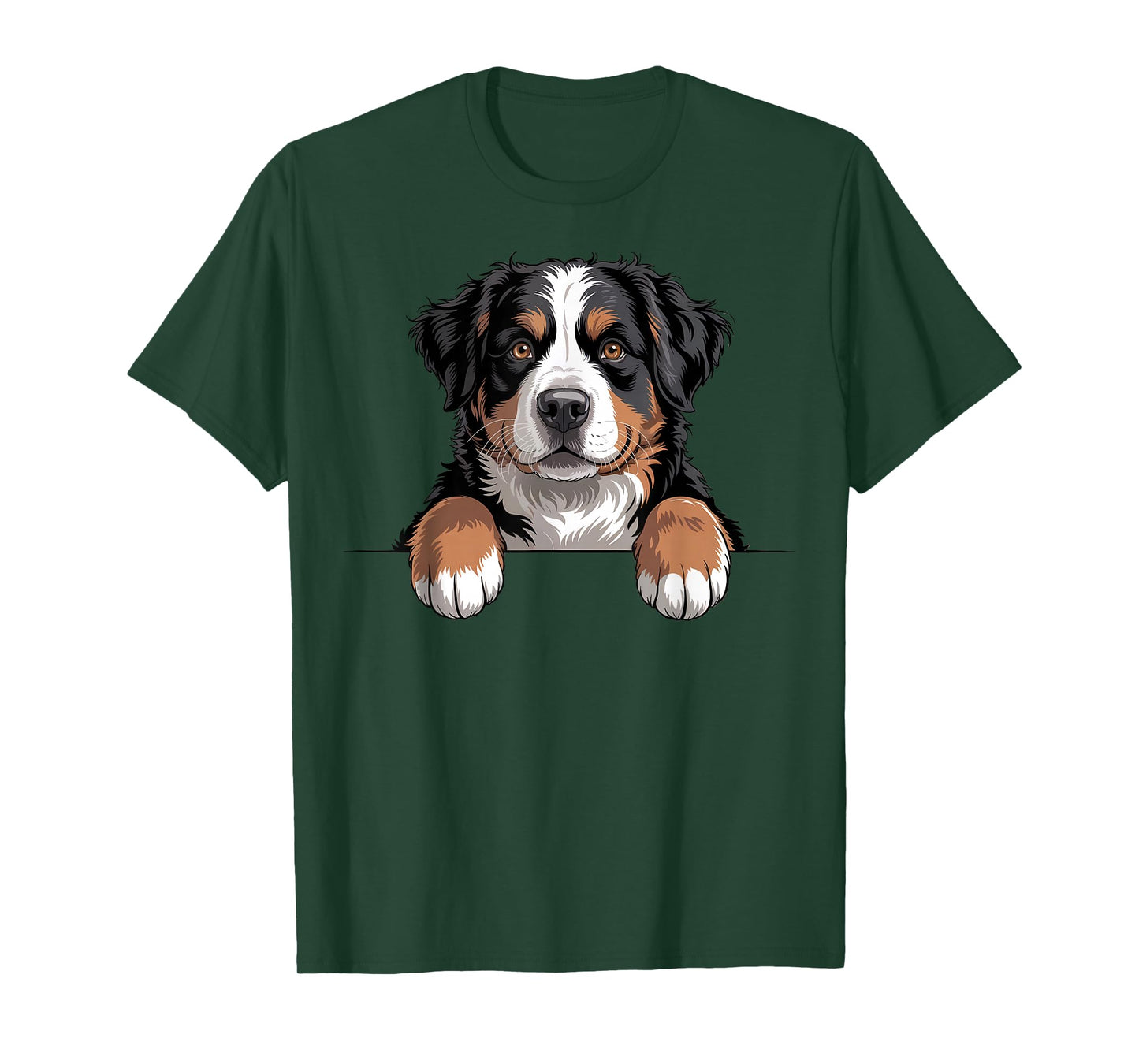Bernese Mountain Dog Funny Peeking Pocket Berner Puppy T-Shirt
