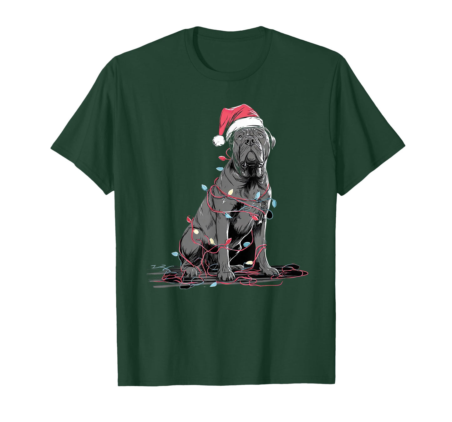 Funny Cane Corso Christmas Graphics Dog Lights Lover T-Shirt