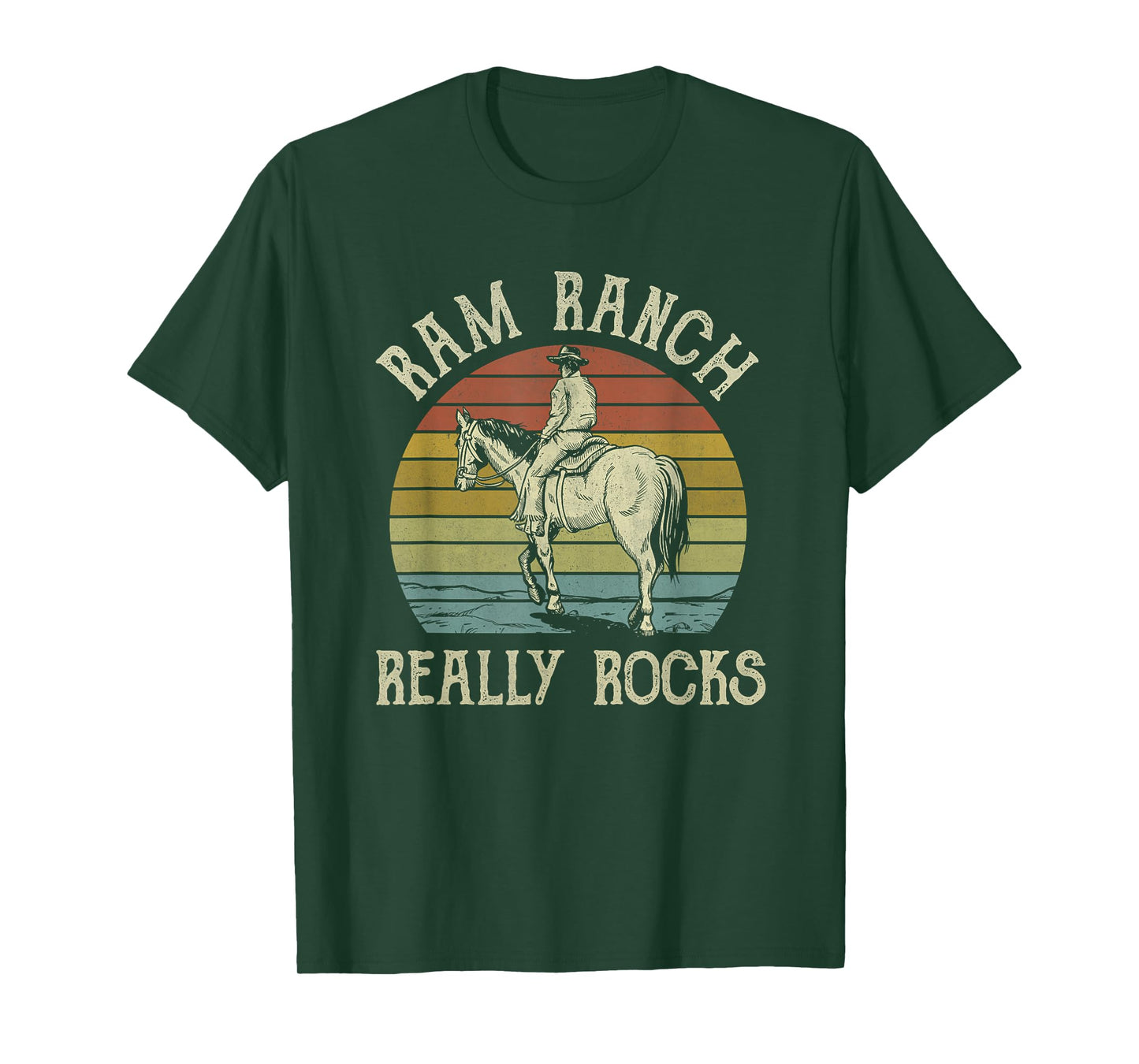 Ram Ranch Really Rocks Cowboy Horseback Western Country T-Shirt