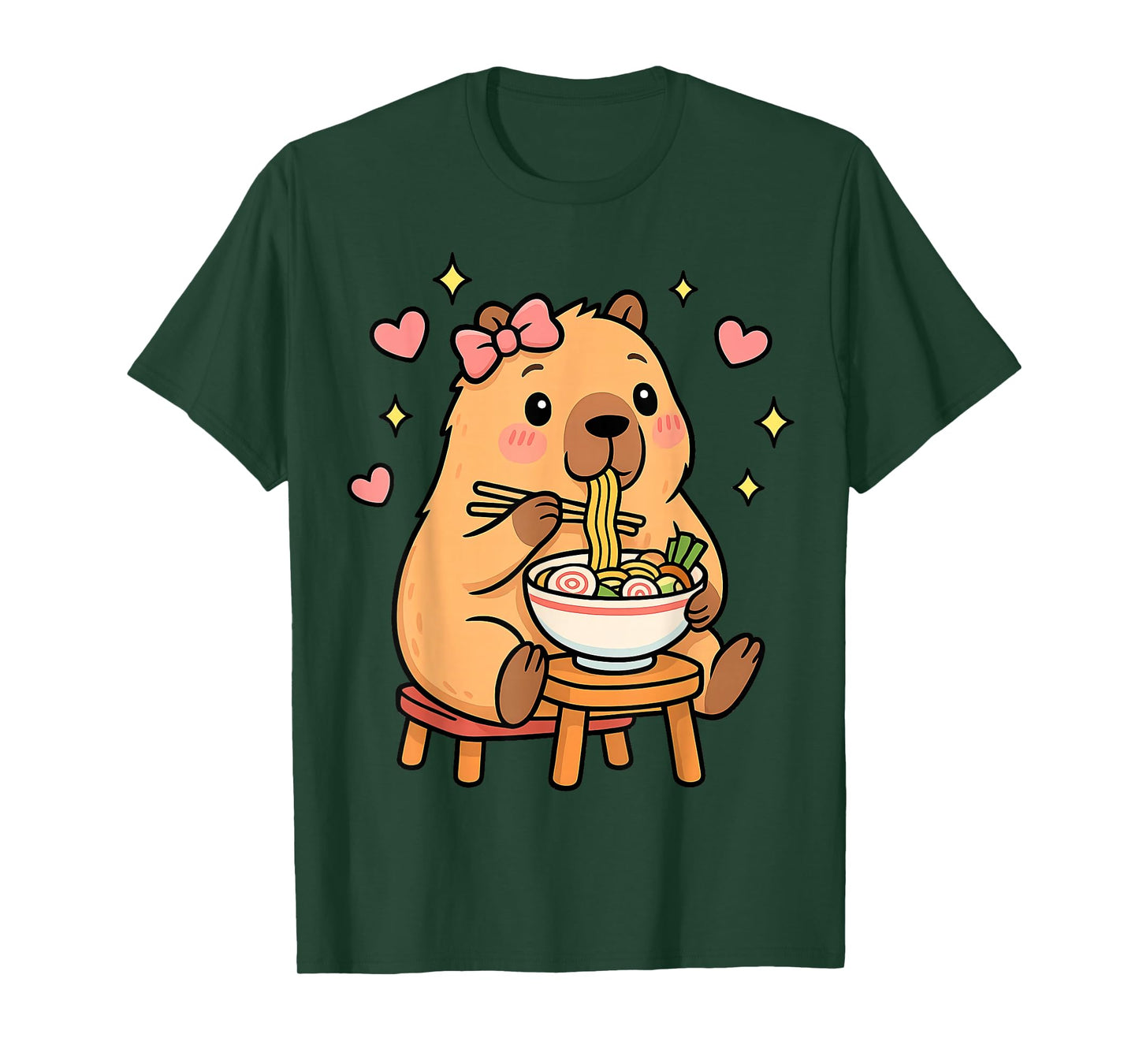 Cute Girls Capybara Ramen Kawaii Tea Kawaii Capy Lover Kids T-Shirt