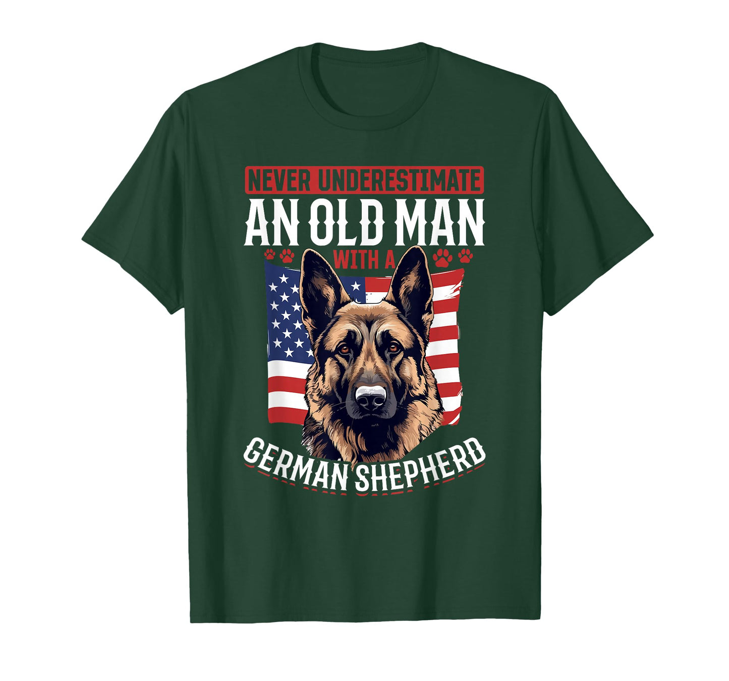 German Shepherd Dog Breed Never Underestimate an Old Man T-Shirt
