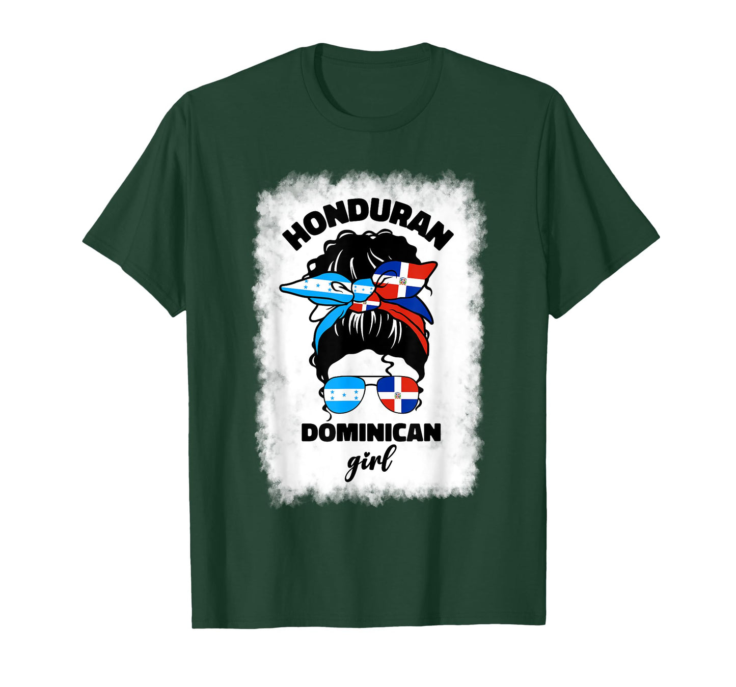 Half Dominican And Honduran Honduras Dominica Flag Girl Mix T-Shirt
