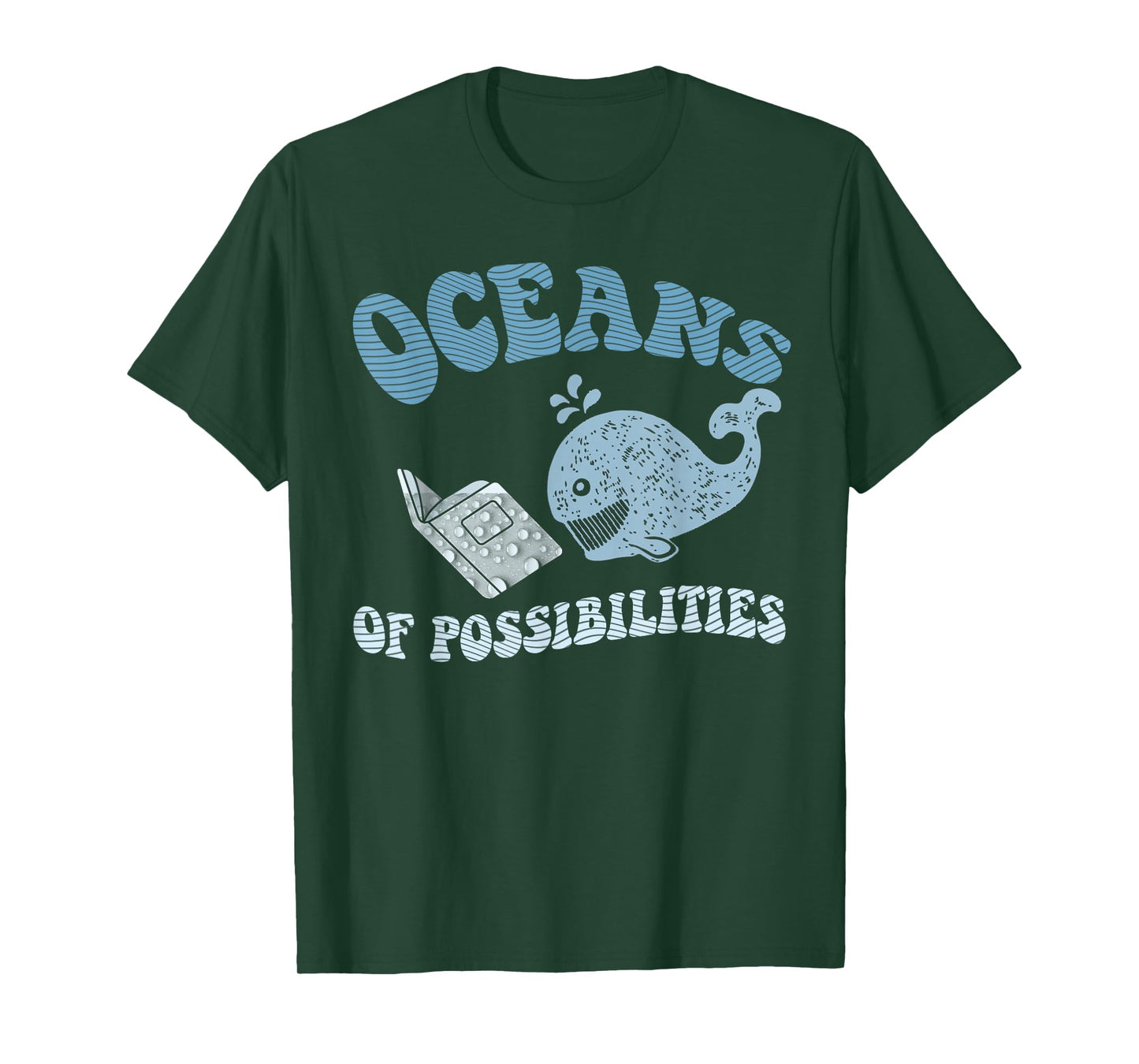 Funny OCEANS OF POSSIBILITIES Seaside Reading Teacher Beach T-Shirt