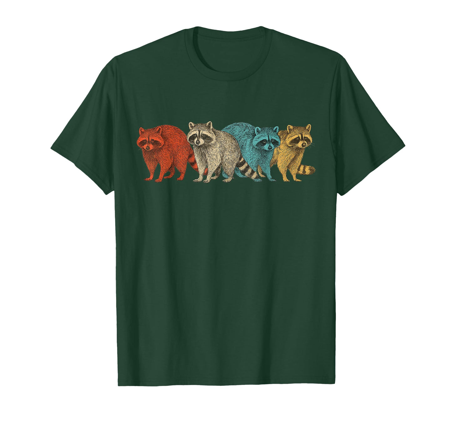Retro Vintage Raccoon Funny Gifts For Men Women Boy Girl Kid T-Shirt