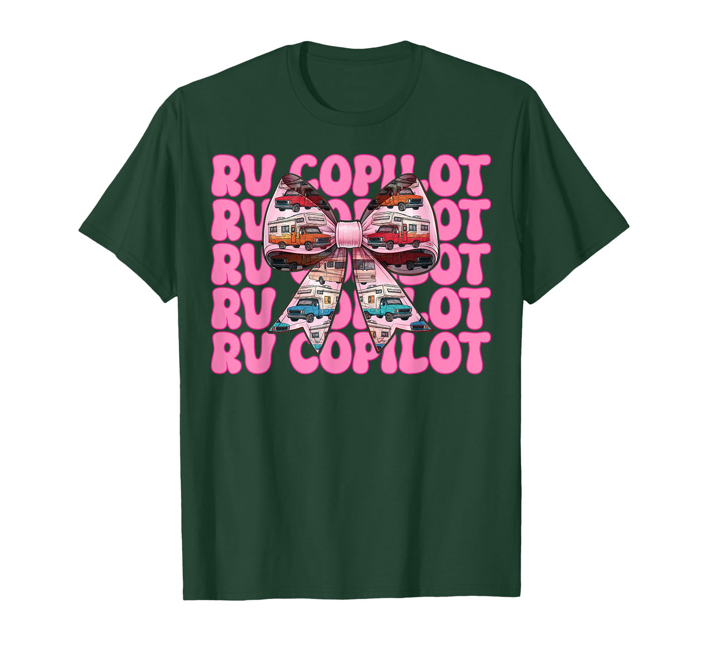 RV Copilot RV Camping Camper Motorhome Girl Mom Coquette Bow T-Shirt