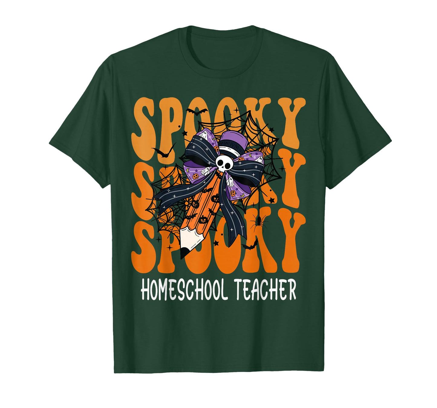 Spooky Homeschool Teacher Halloween School T-Shirt
