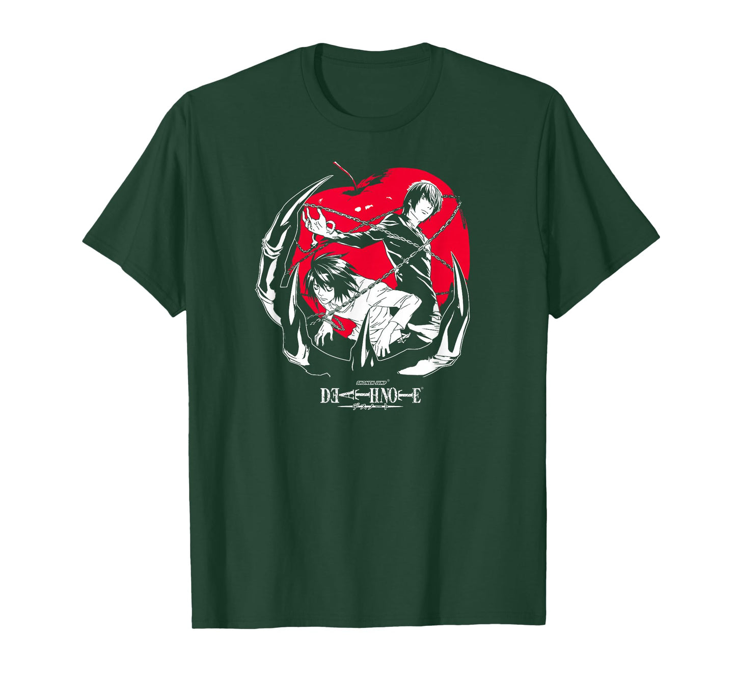 Death Note Light and L with Apple Anime T-Shirt