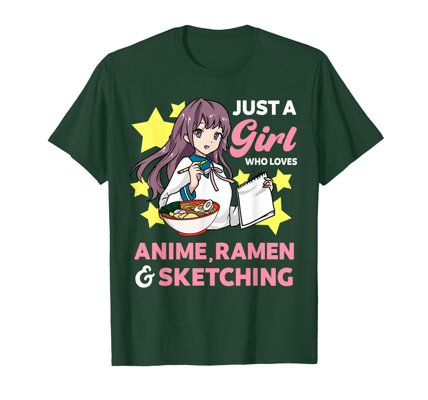 Just A Girl Who Loves Anime Ramen and Sketching Drawing Art T-Shirt