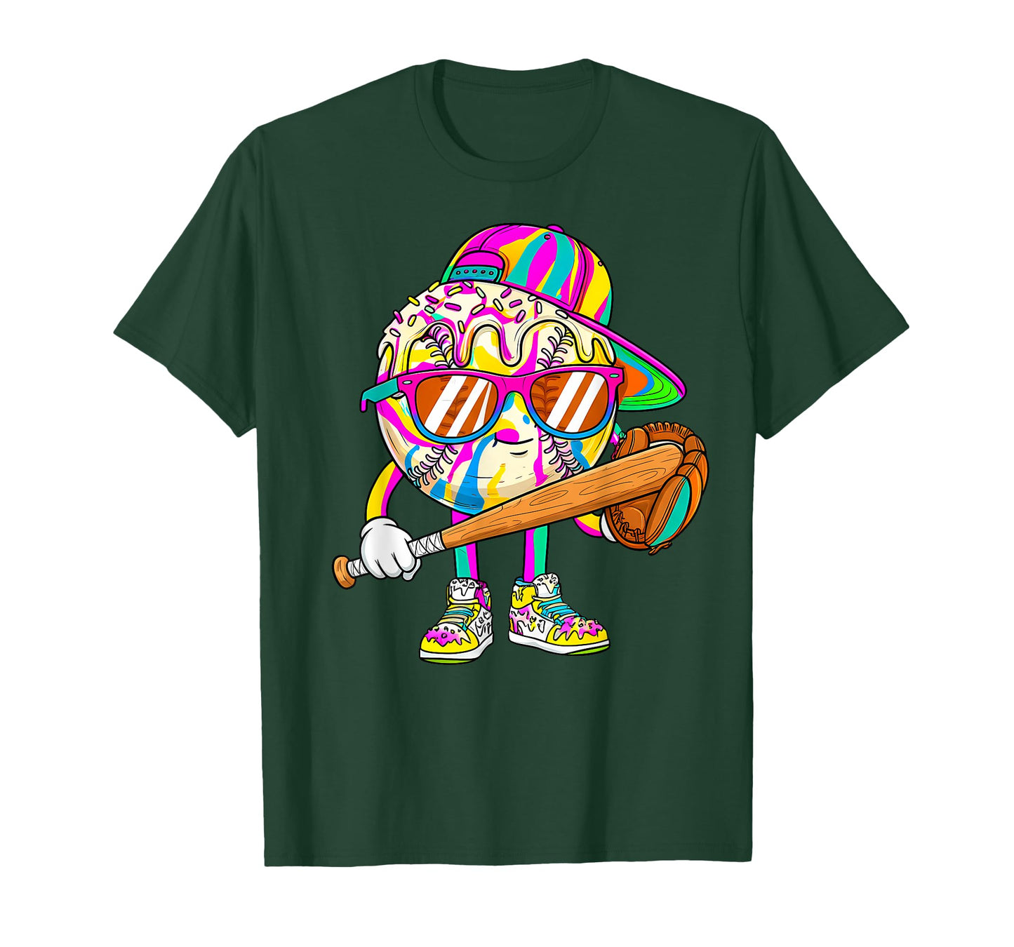 Funny Football Drip for Boys Kids Youth Dripping Ice Cream T-Shirt