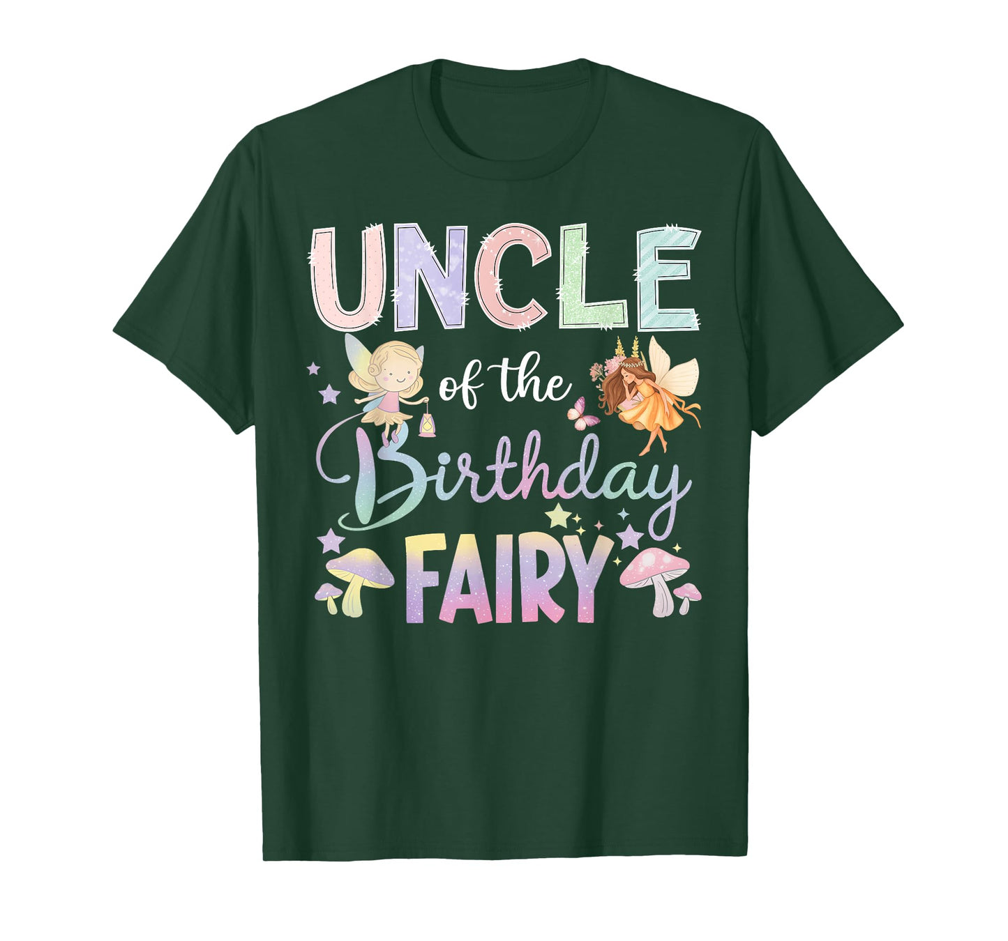 Uncle Of The Birthday Fairy Little Girl Magical Family T-Shirt