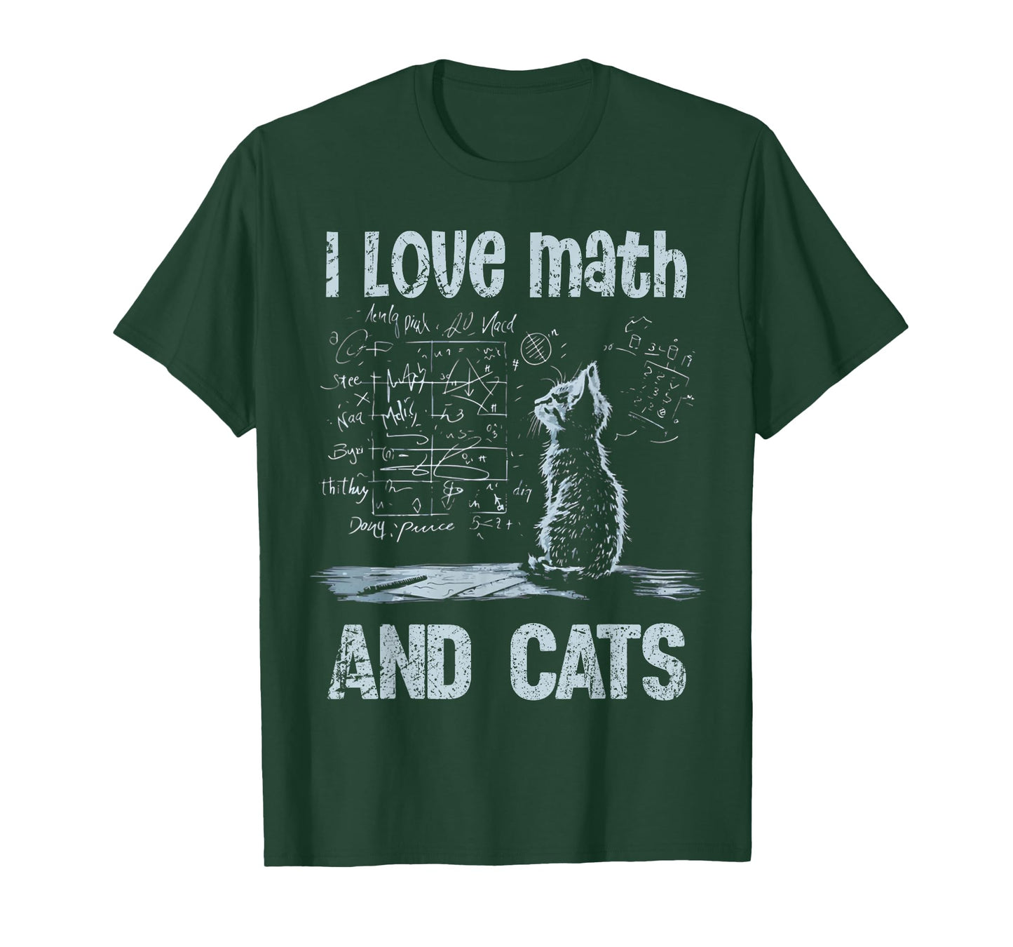 I Love Math and Cats Funny Cat Lover Science Teacher Student T-Shirt