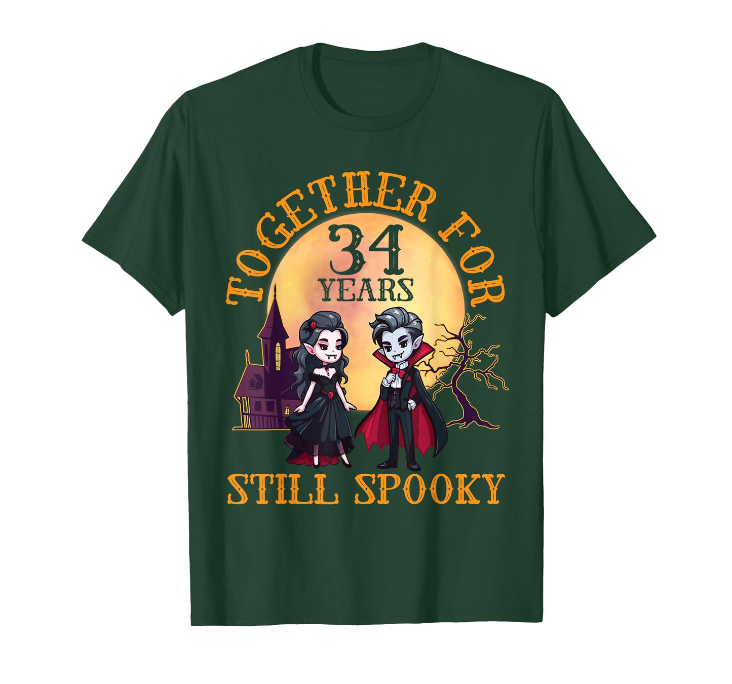 Vampire Couple Marry Together for 34 Years and Still Spooky T-Shirt