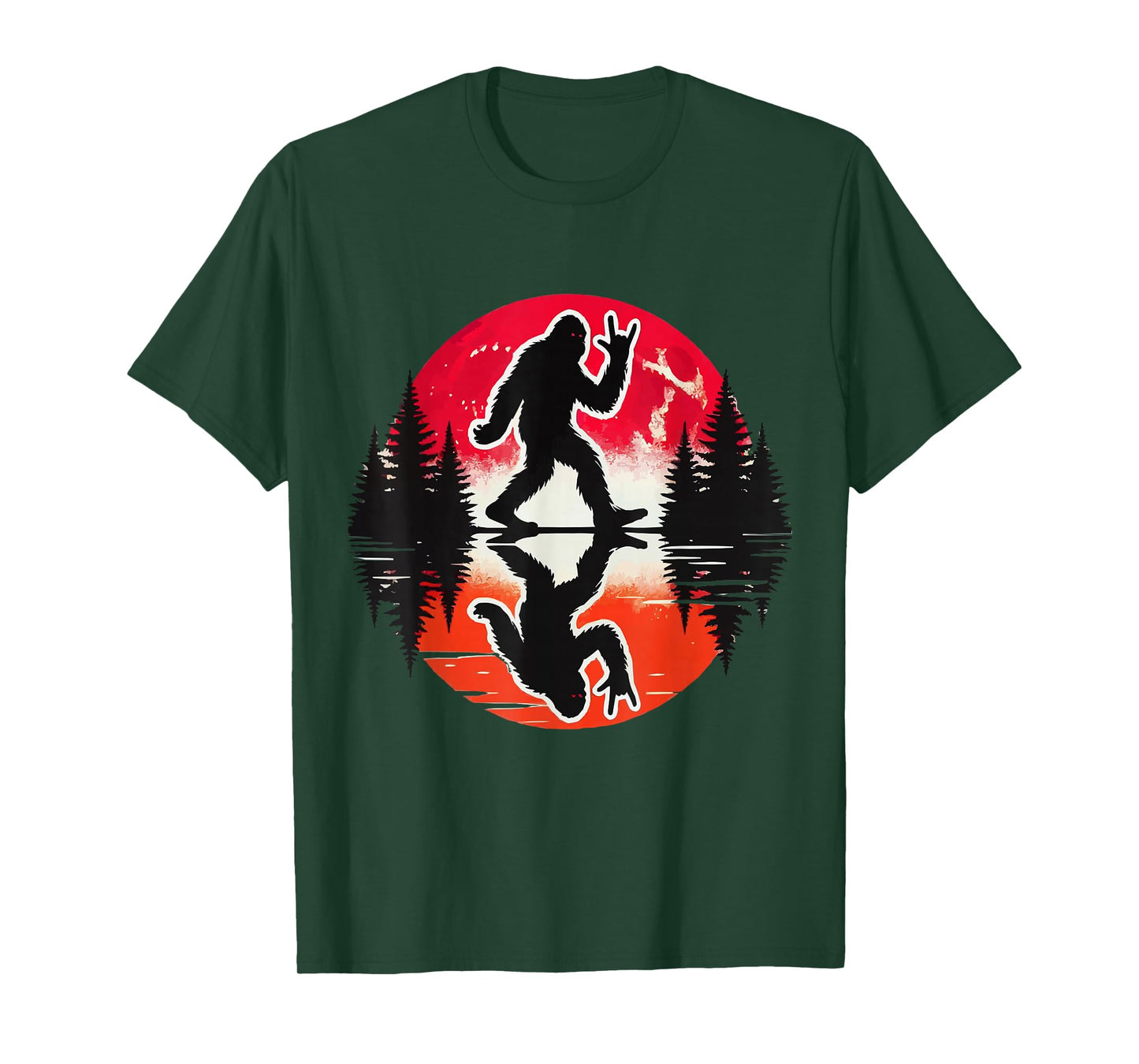 Bigfoot Reflection: Mythical Vibes in Nature T-Shirt