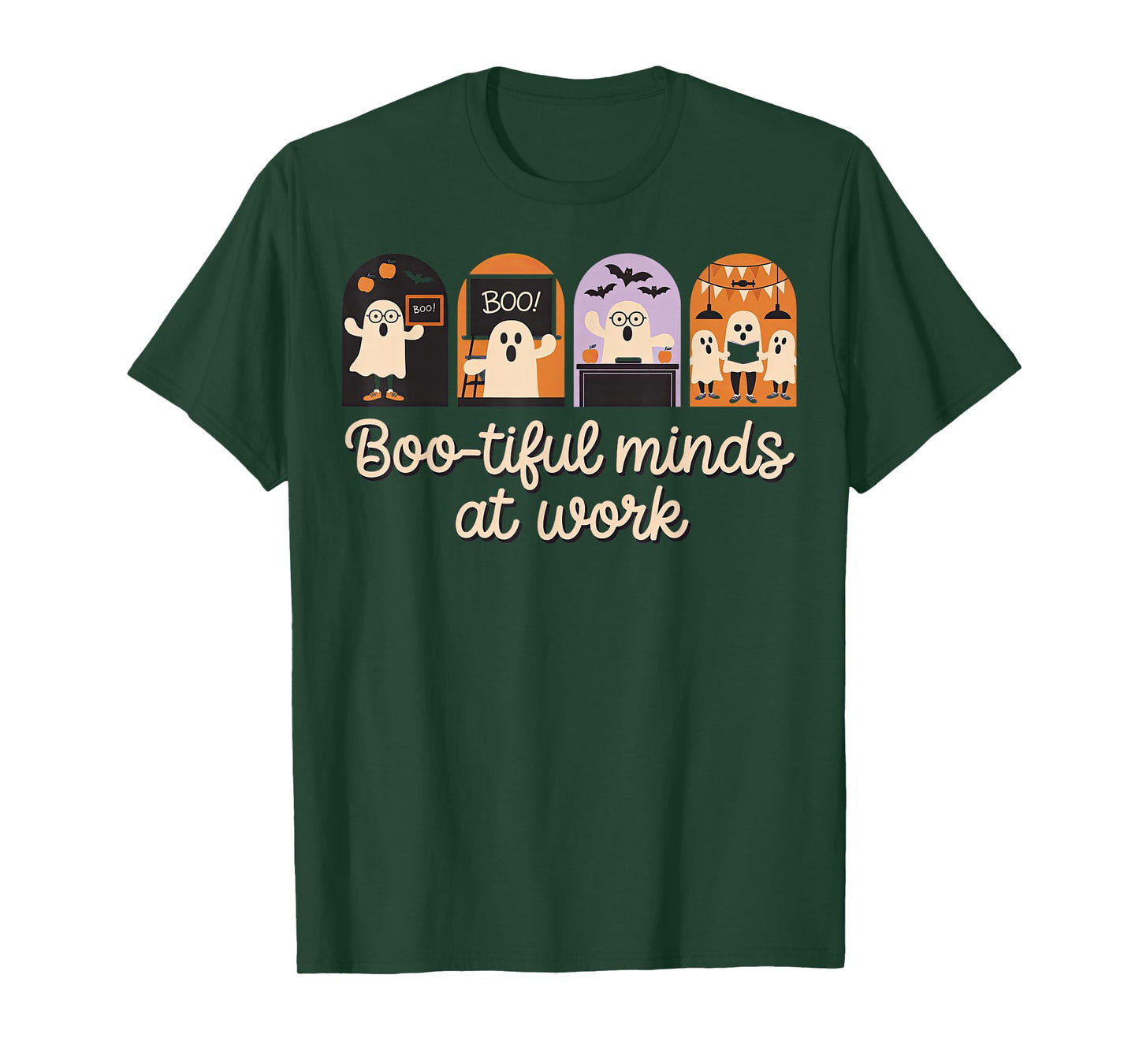 Cute Halloween Ghosts School Boo-Tiful Minds at Work T-Shirt
