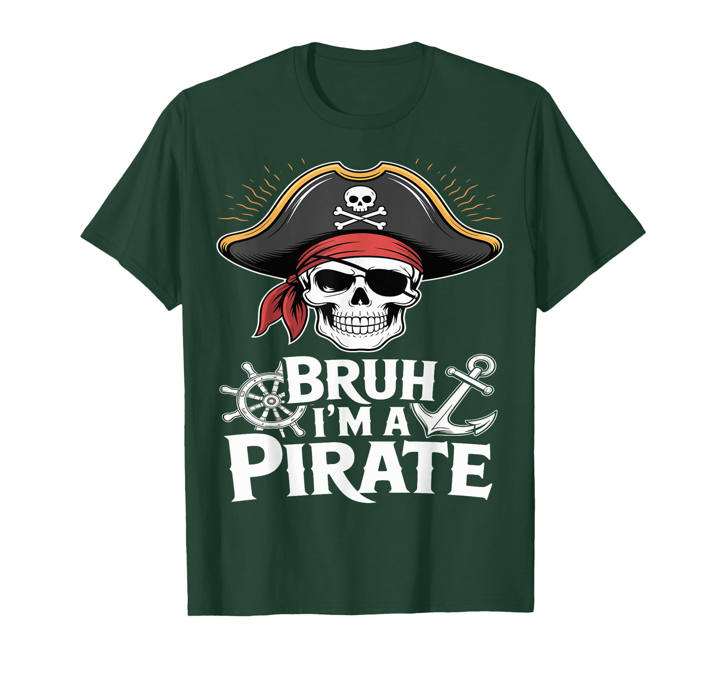 Bruh I'm A Pirate Funny Lazy Halloween Costume T-Shirt