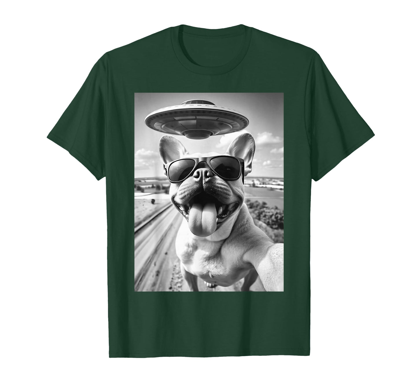 Selfie French Bulldog UFO T-Shirt