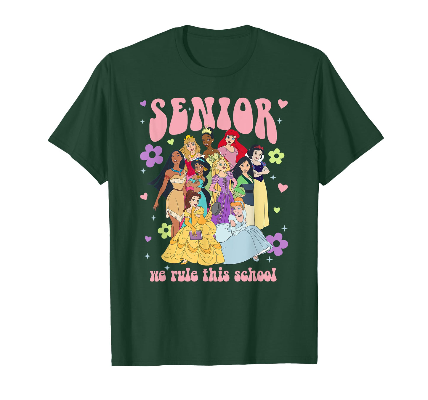 Disney Princess Senior We Rule This School Group Shot Logo T-Shirt