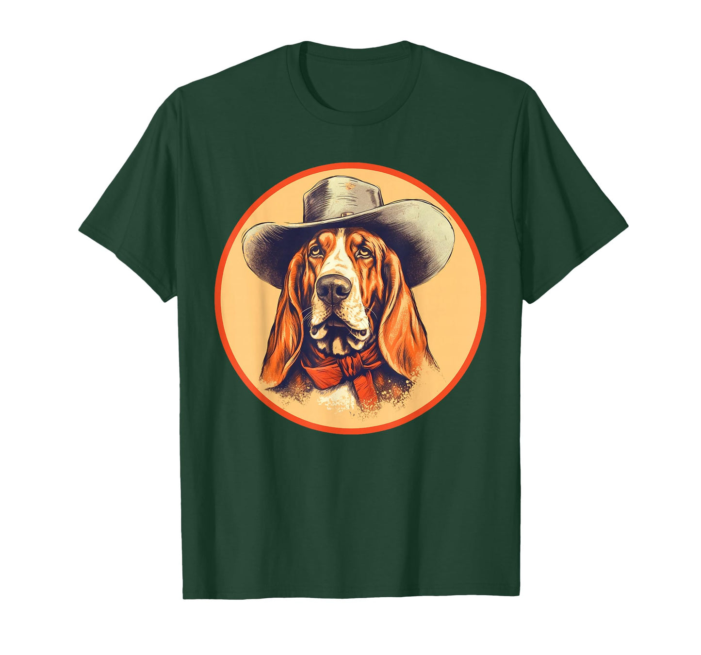 Vintage Basset Hound Cowboy Cute Western Country Music T-Shirt