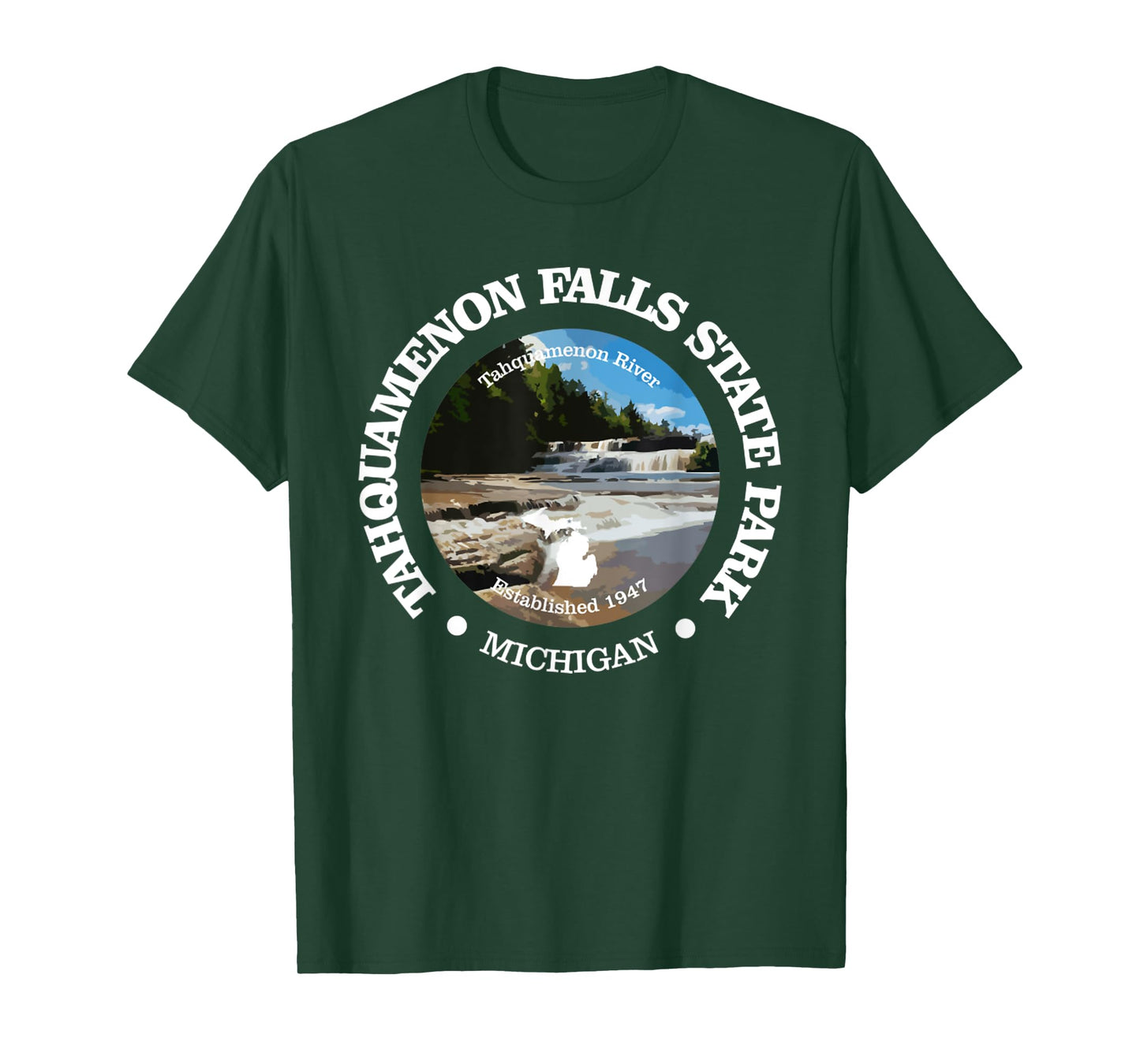 Tahquamenon Falls State Park Funny Michigan 1947 River T-Shirt