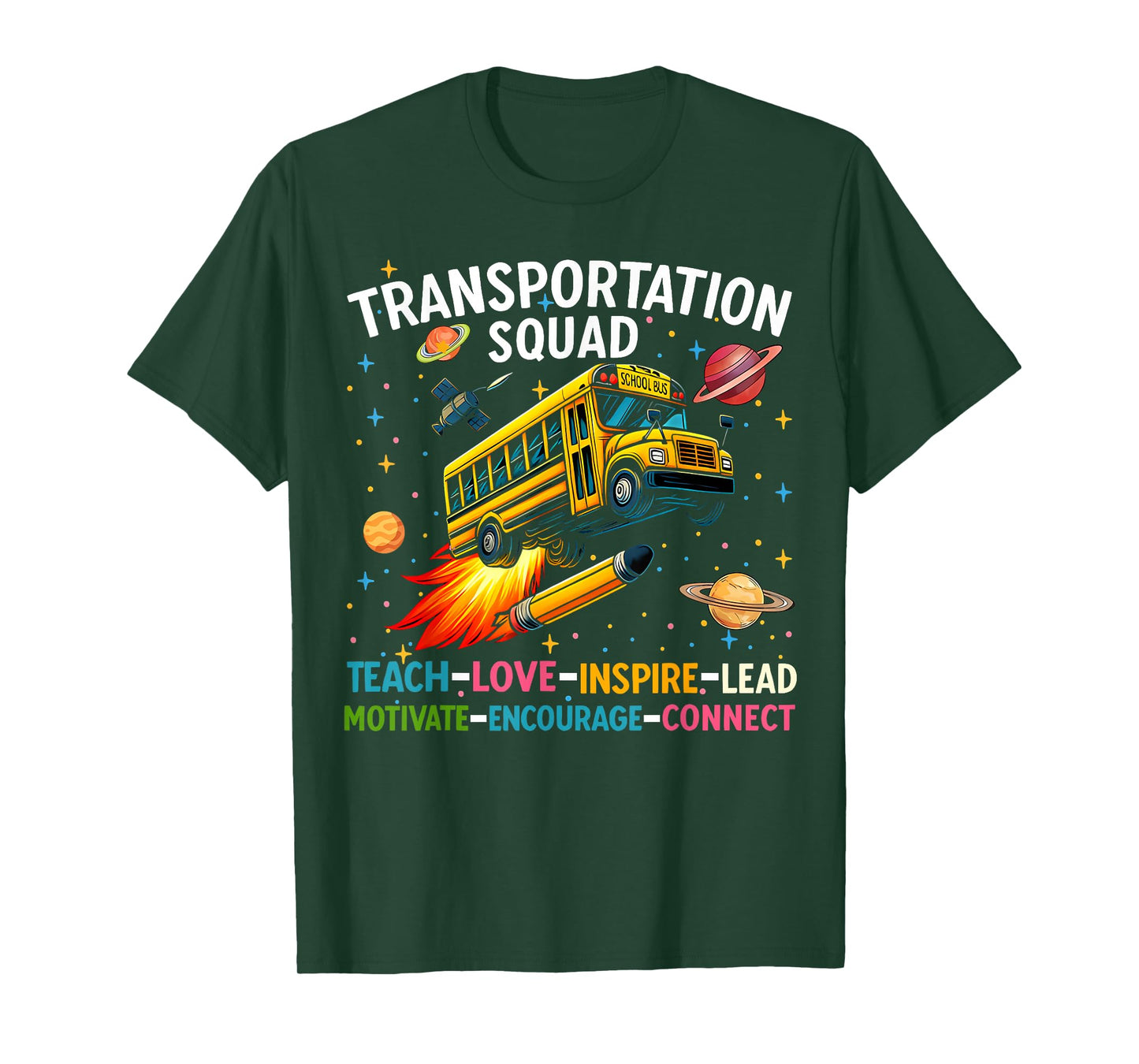 Transportation Squad Funny School Bus Back To School Retro T-Shirt