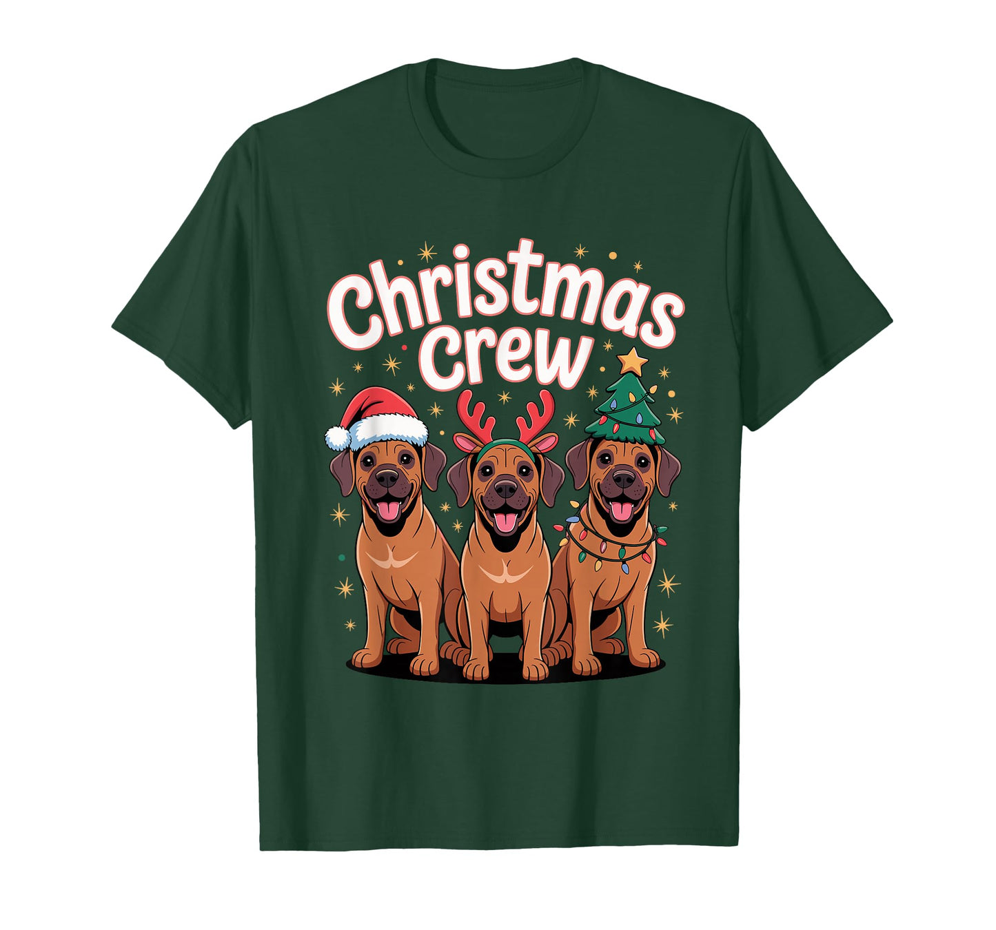 Christmas Crew Xmas Dog Funny Christmas Rhodesian Ridgeback T-Shirt