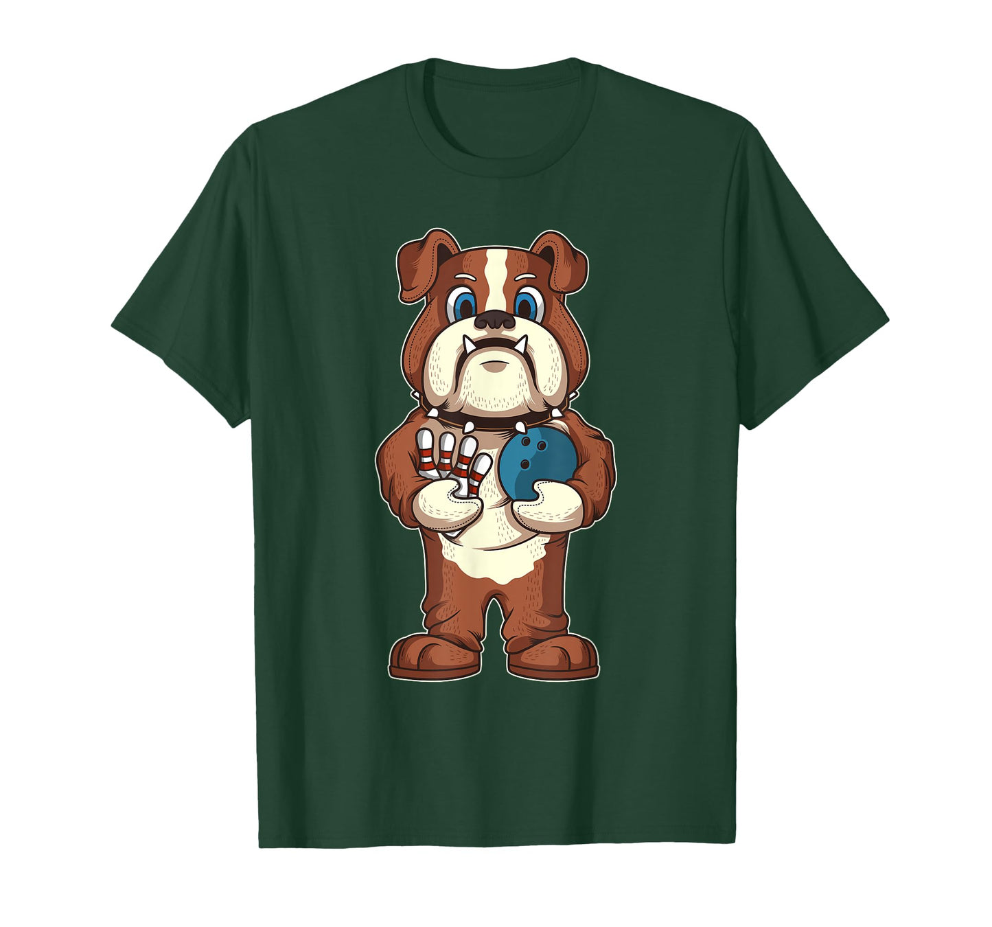 Bowling Bulldog Mascot Dog Lover Bowler Gift T-Shirt