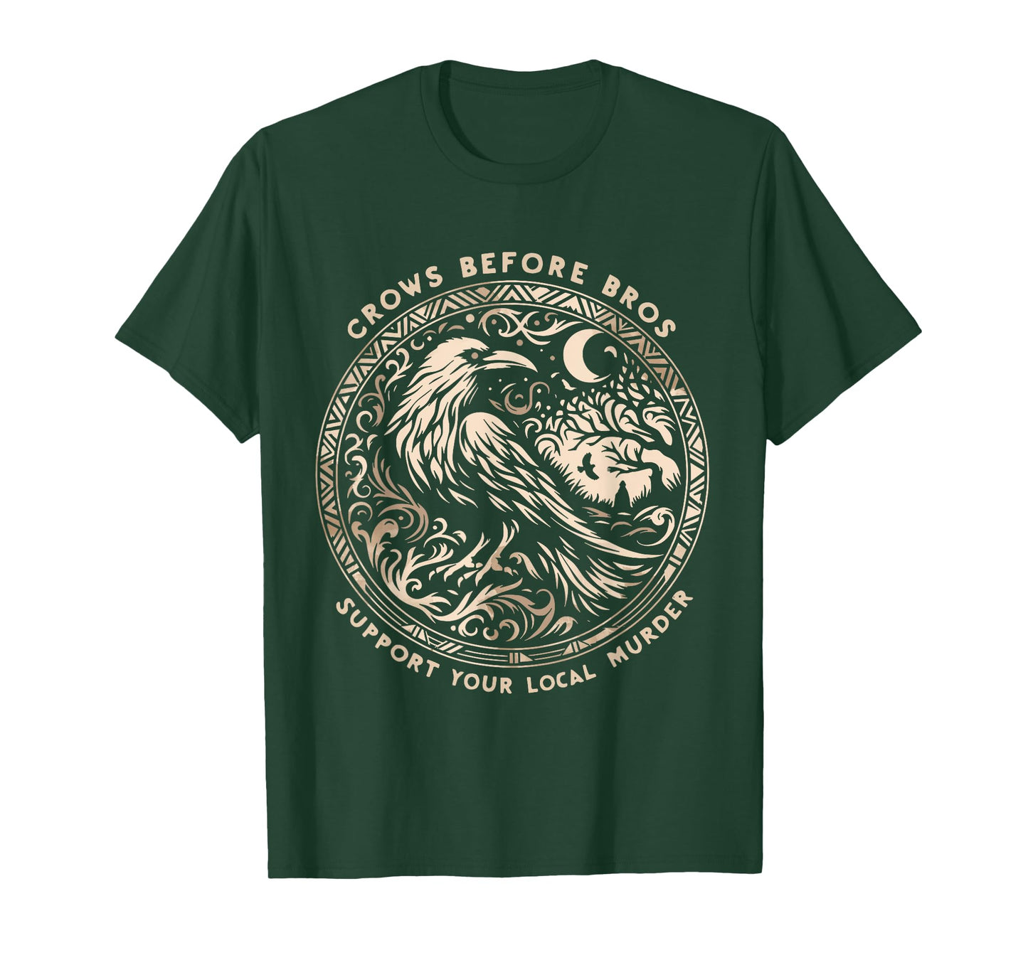 Crows Before Bros Support Your Local Halloween Vintage T-Shirt