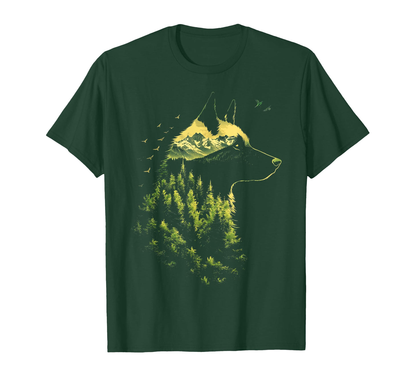German Shepherd Mountain Hiking Camping T-Shirt