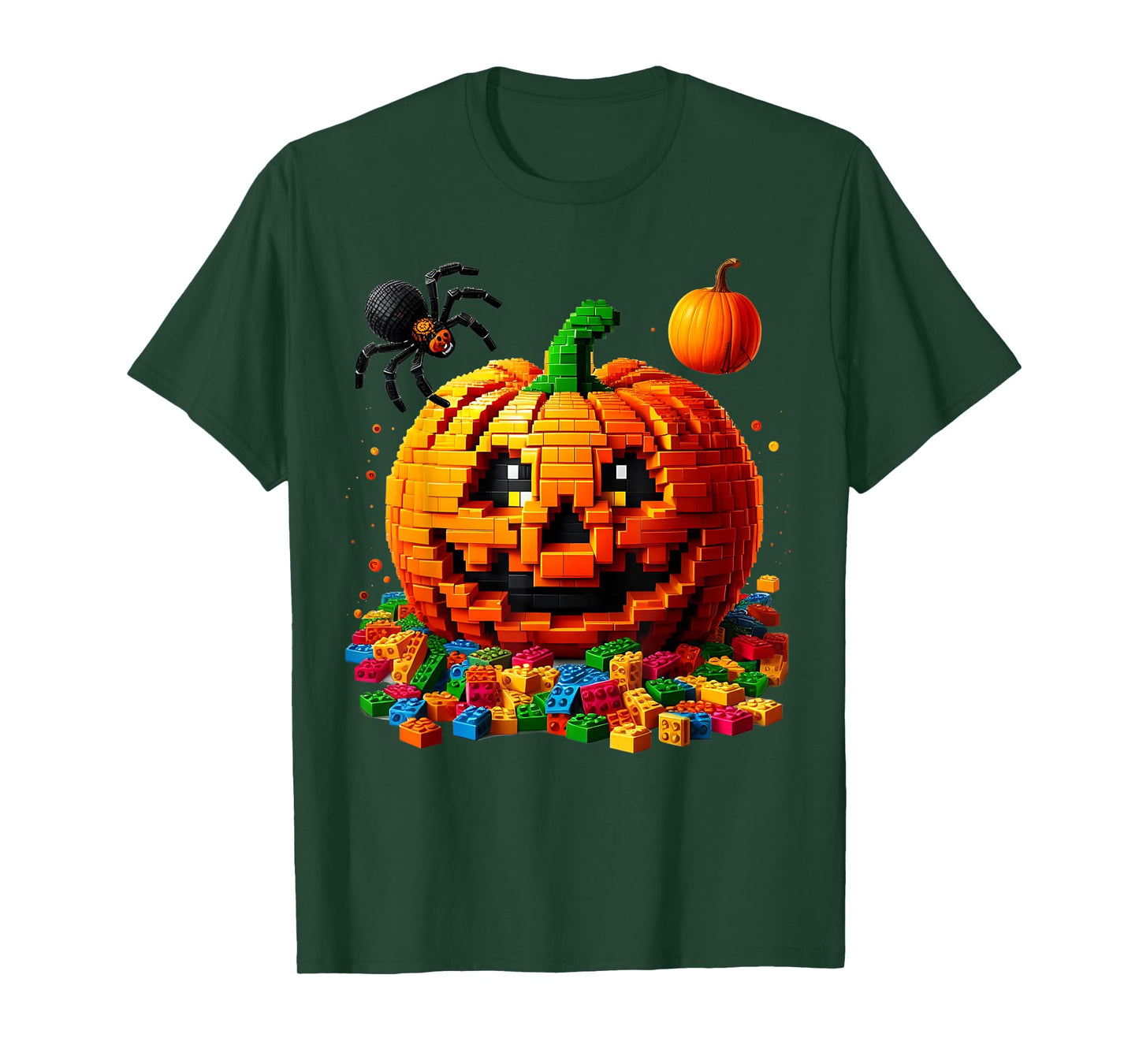 Master Builder Pumpkin Bricks Blocks Halloween Kids Boys Fun T-Shirt