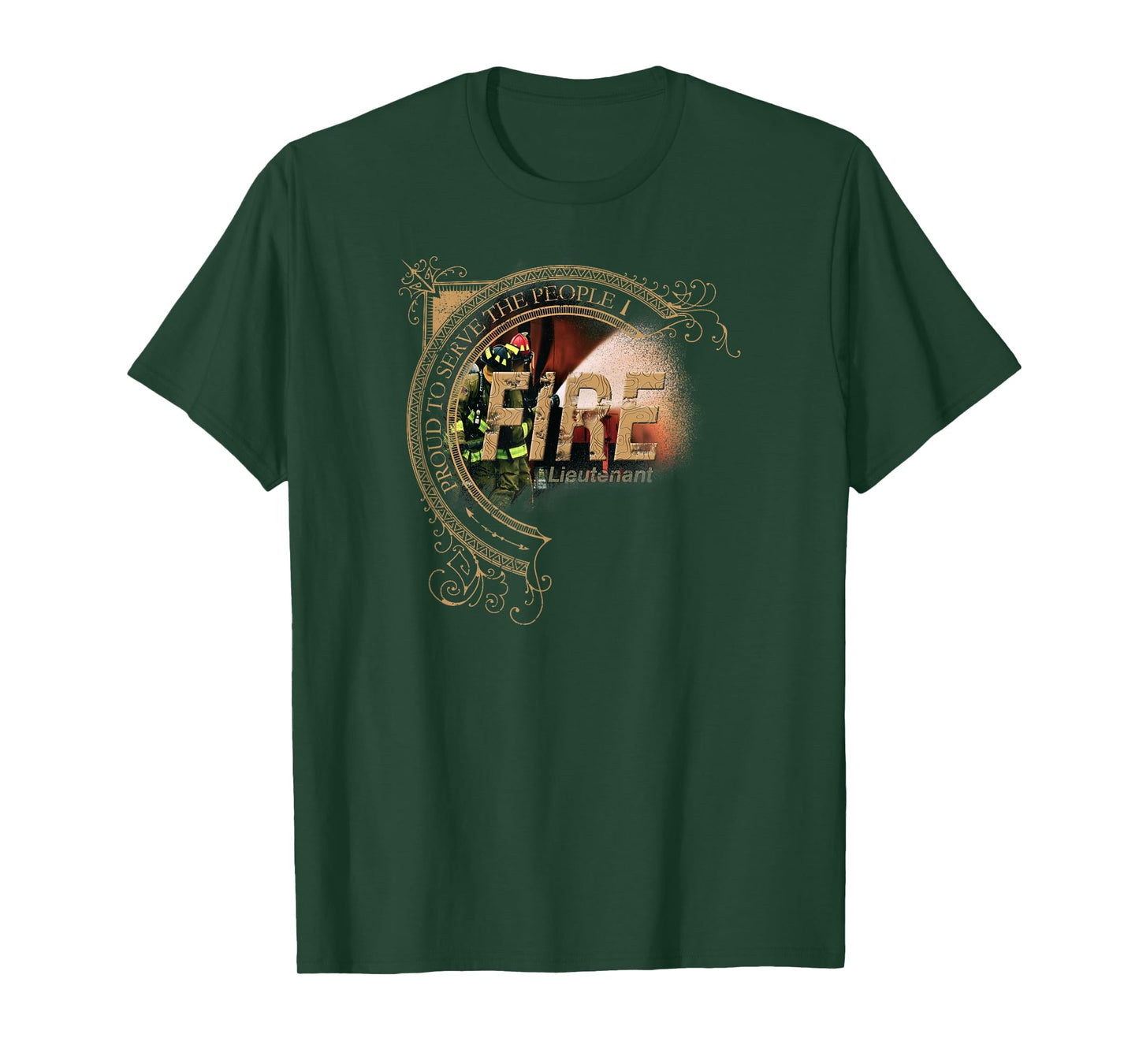 Firefighter Lieutenant TShirt Fire Proud to Serve the People