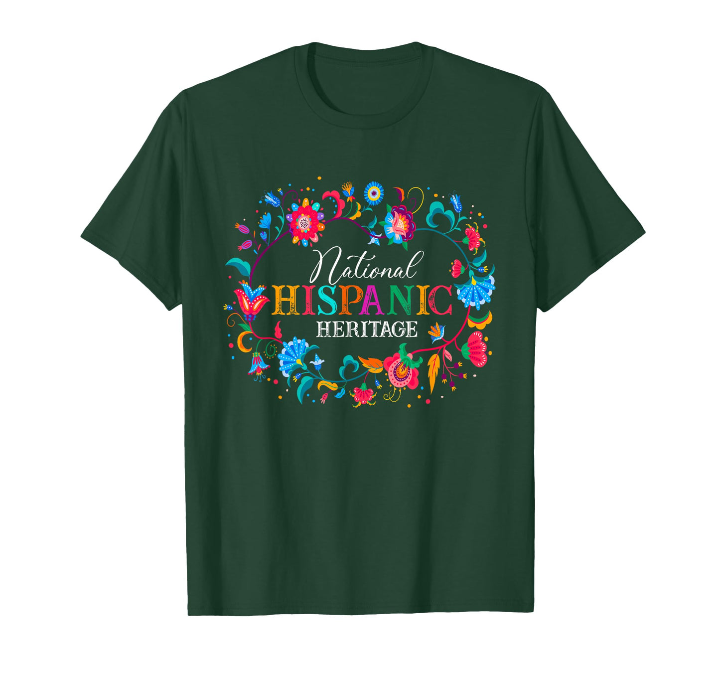 Womens Hispanic Heritage Month Flower Latino Countries Flags T-Shirt