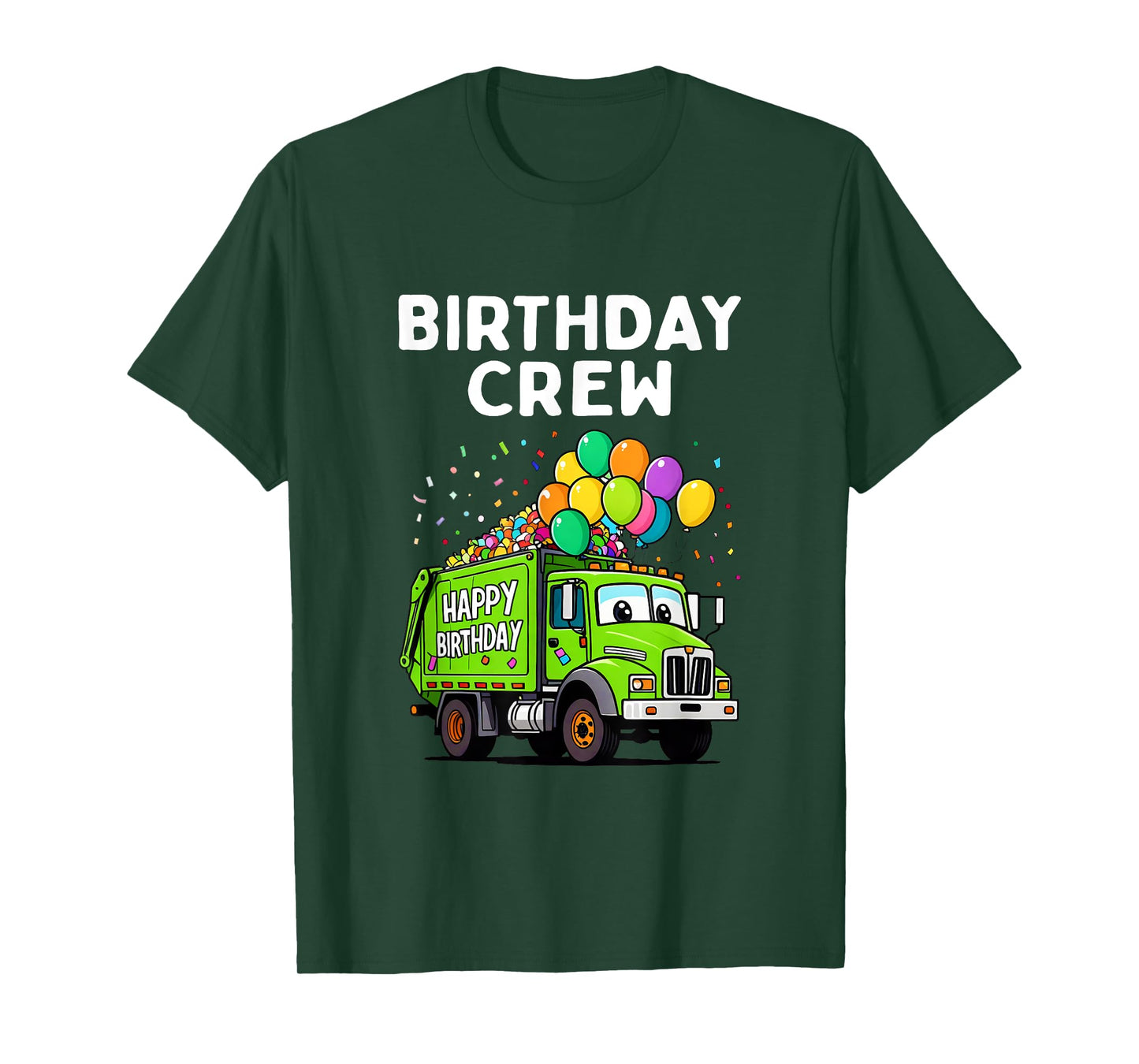 Birthday Crew Boys Garbage Truck Bday Family Matching Kids T-Shirt