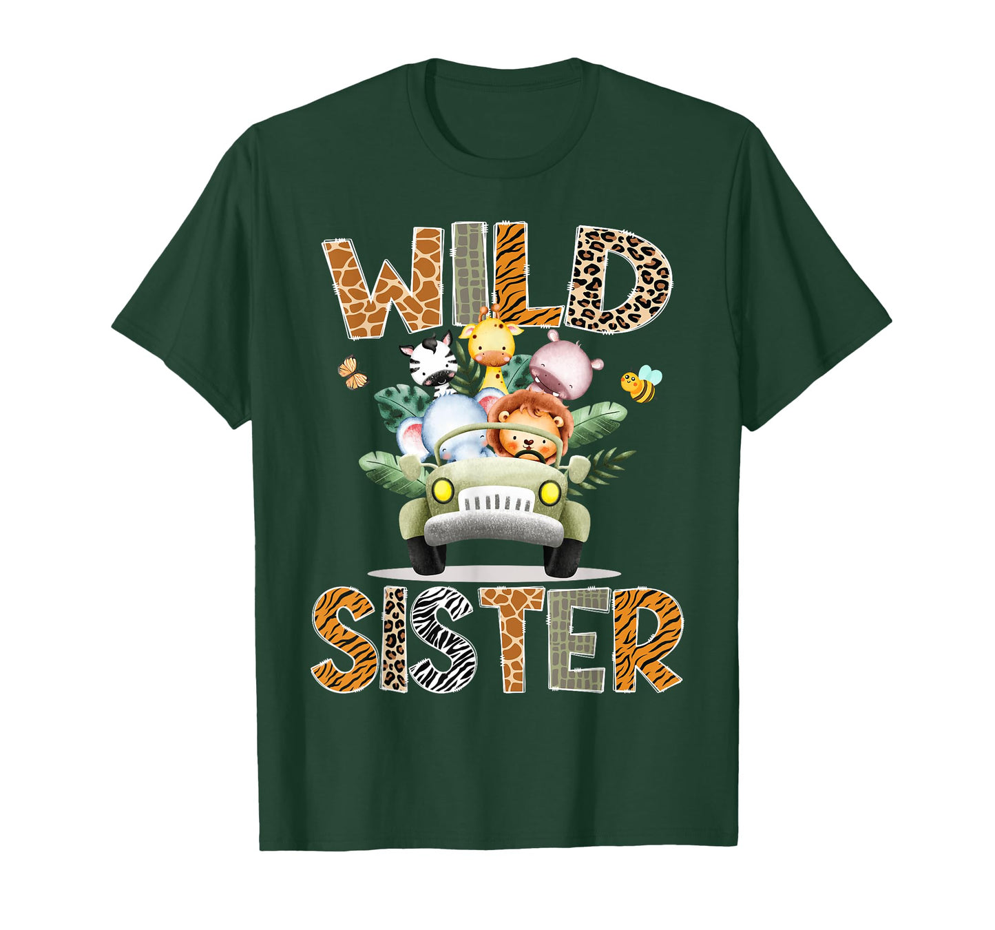 Wild Sister 1St Birthday Safari Jungle Animal Truck T-Shirt