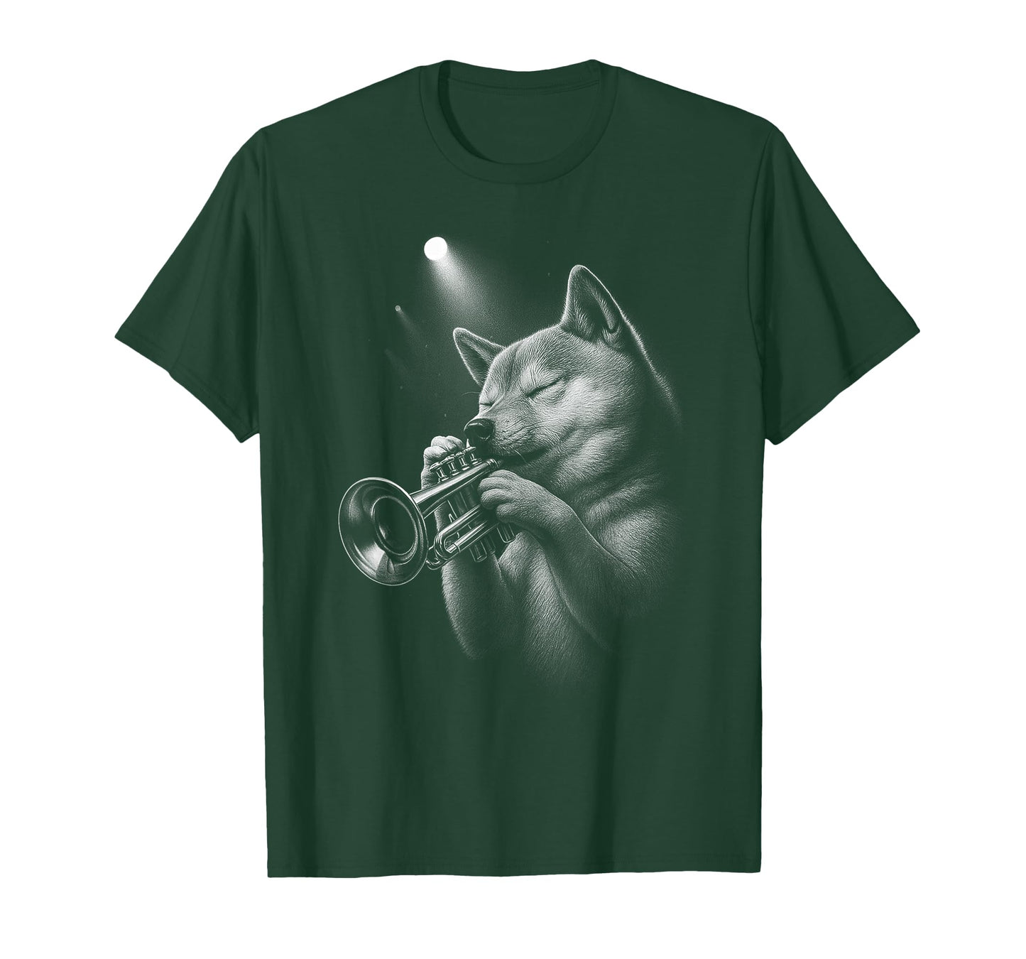 Shiba Inu Playing Trumpet Jazz Music Dog Lover T-Shirt