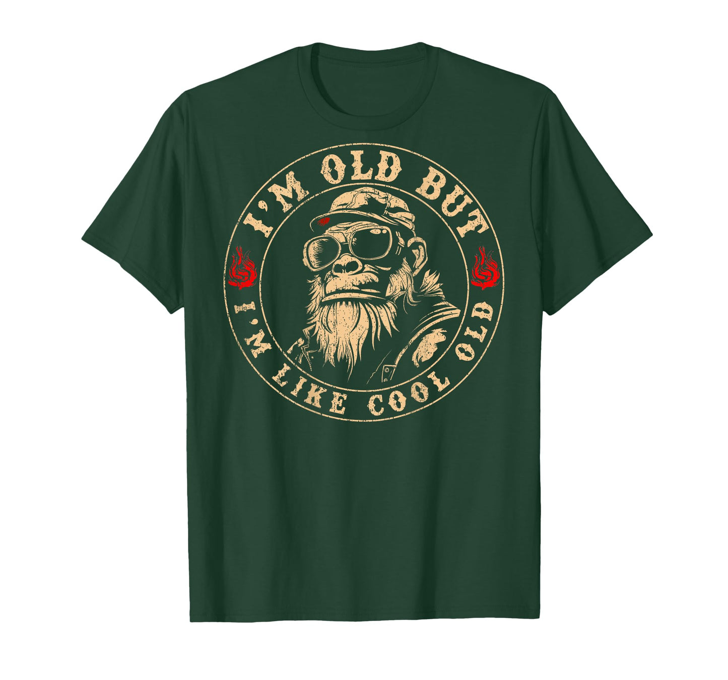 I'm Old But I'm Like Cool Old Funny Monkey (On Back) T-Shirt