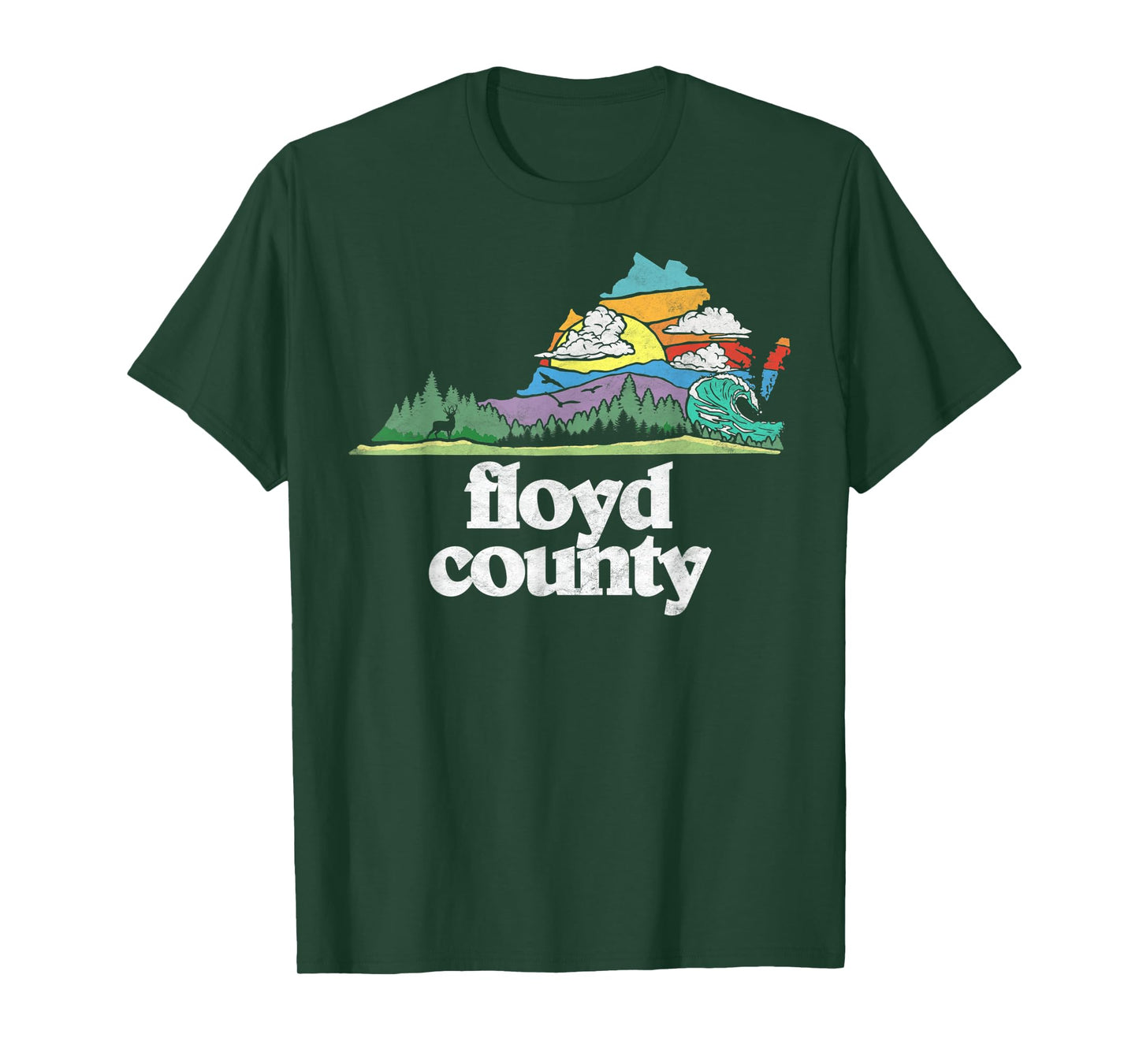 Floyd County Virginia Outdoors & Nature Lover Retro 80s T-Shirt